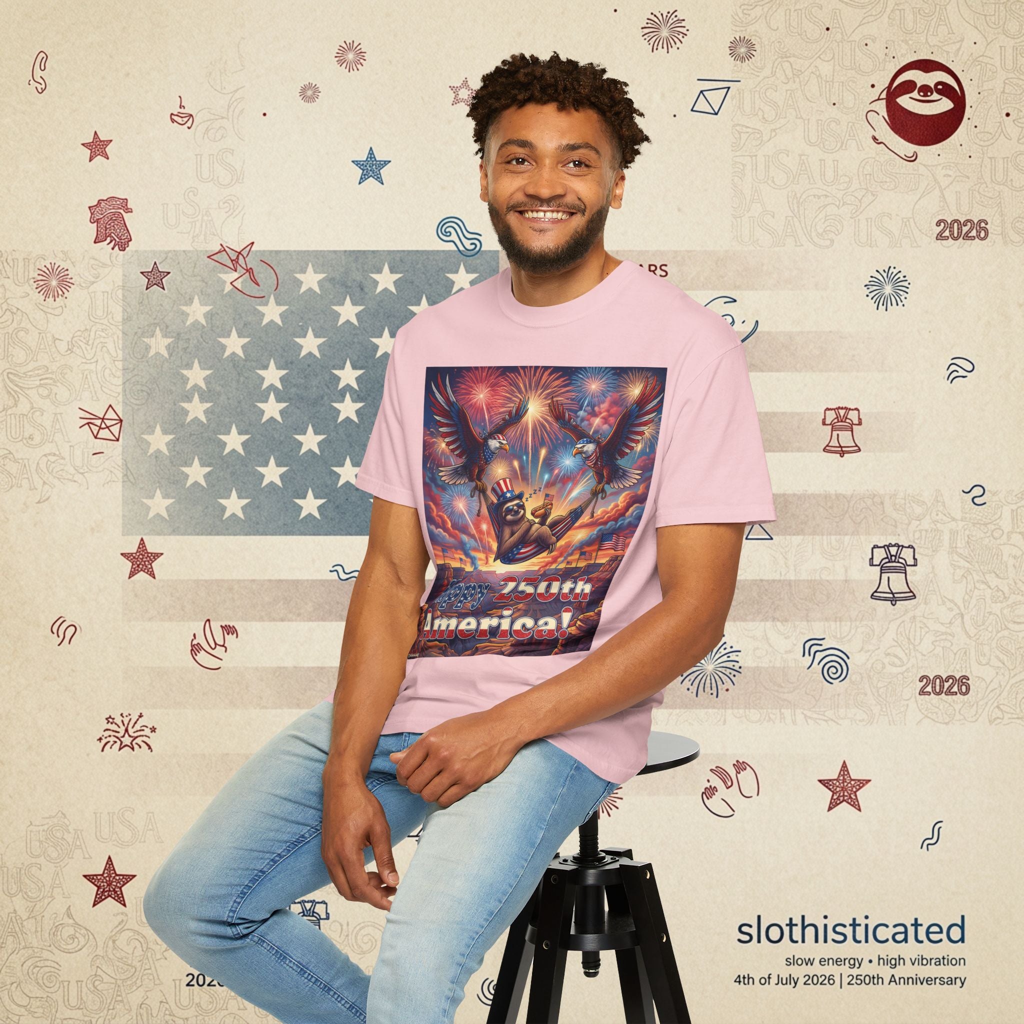 The Repose — Sloth Hammock 250th Anniversary T-Shirt