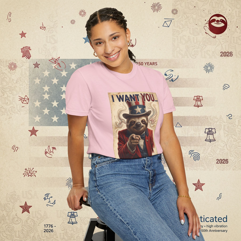 Uncle Slow — Patriotic Uncle Sam Sloth Relax Parody T-Shirt