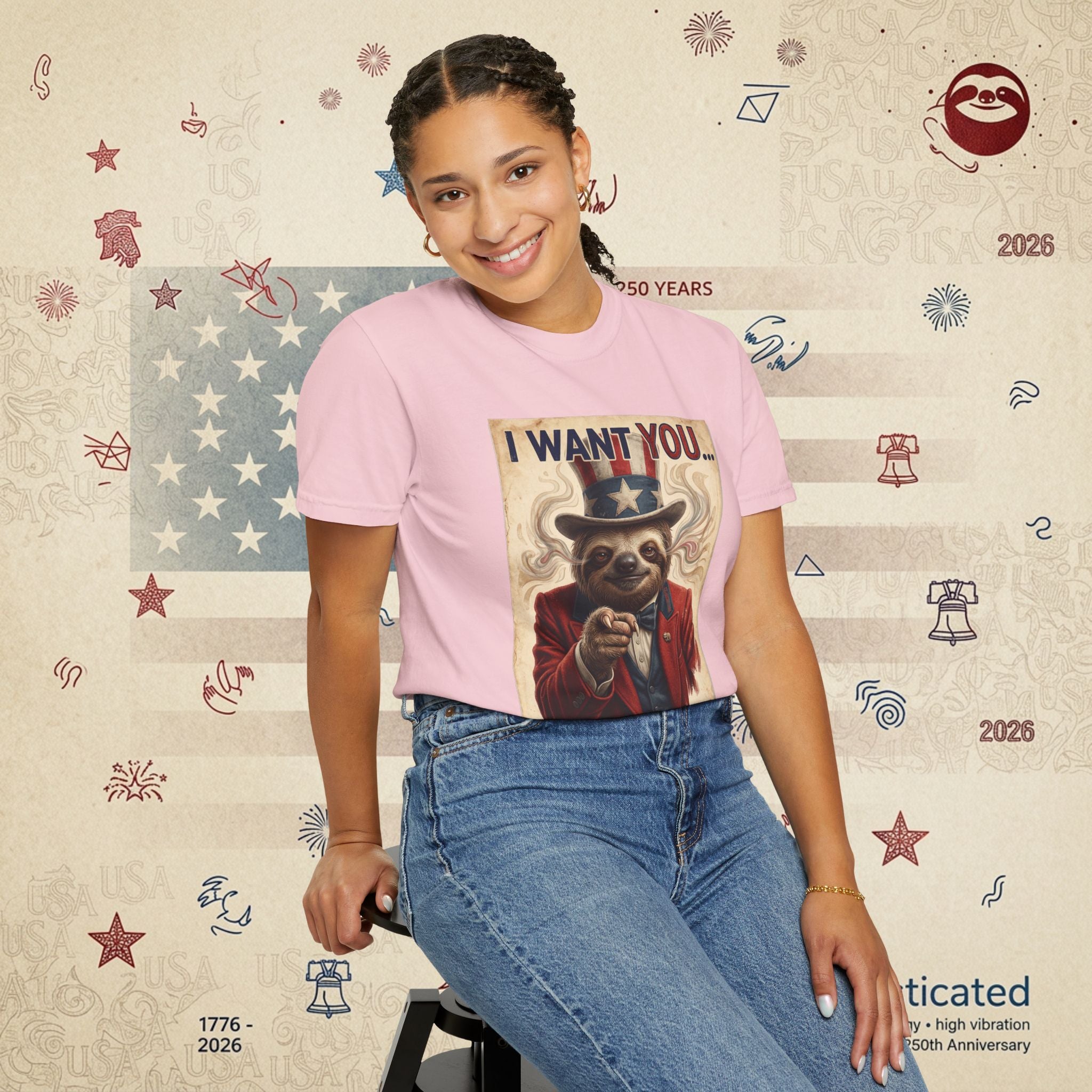 Uncle Slow — Patriotic Uncle Sam Sloth Relax Parody T-Shirt