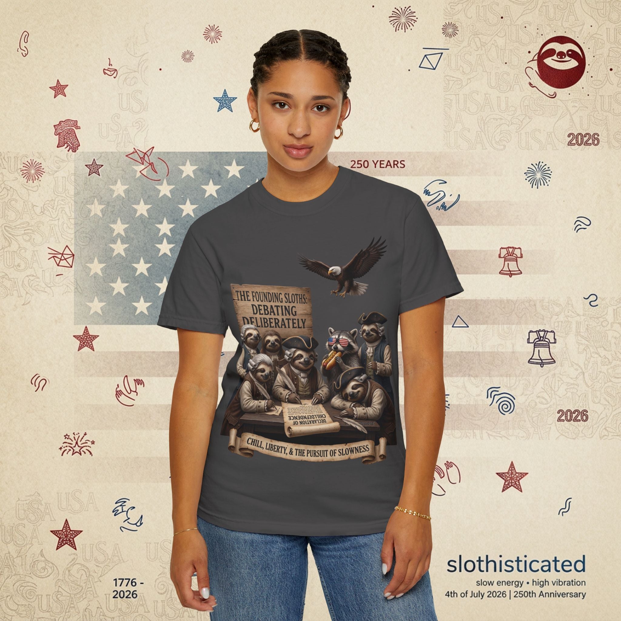 The Founding Sloths — Debating Deliberately Colonial Sloth Tee