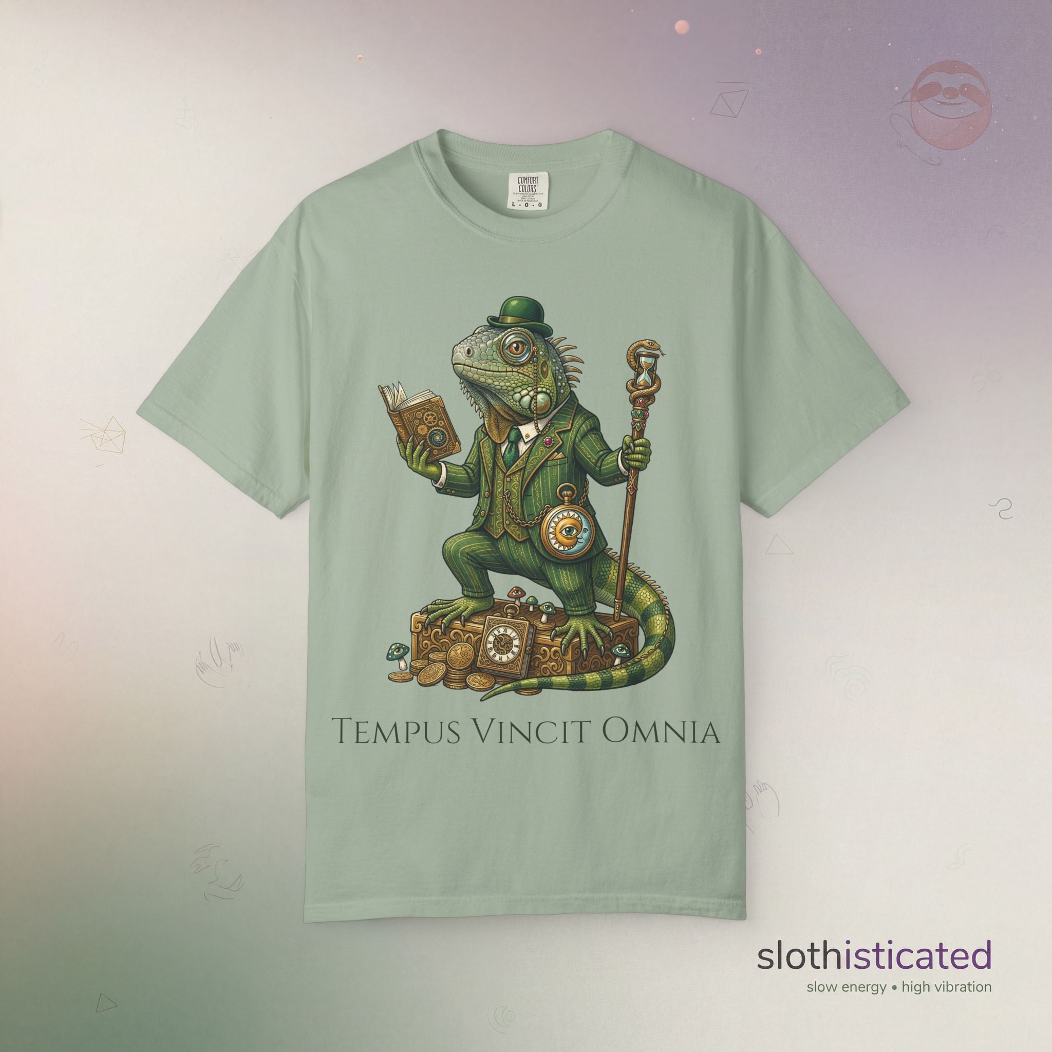 The Keeper of Hours — Mystical Iguana Sage T-Shirt