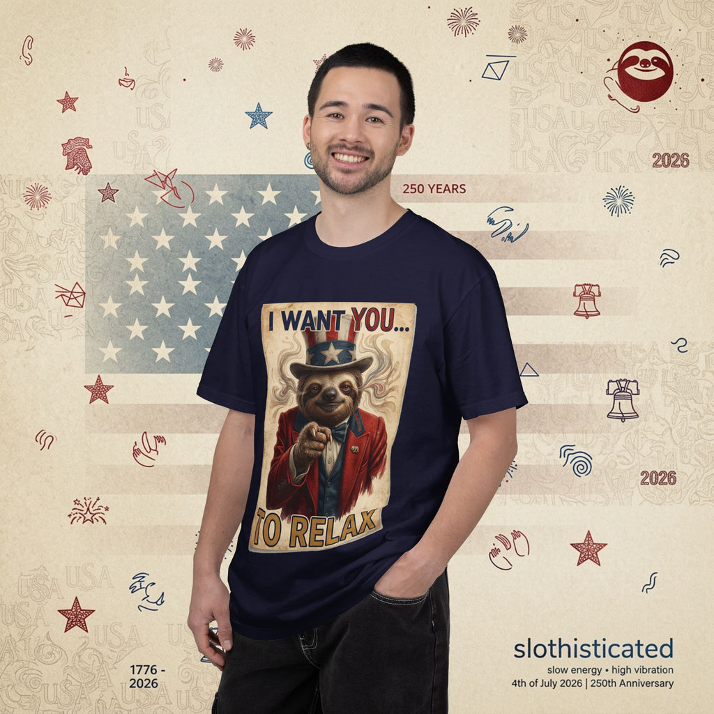 Uncle Slow — Patriotic Uncle Sam Sloth Relax Parody T-Shirt