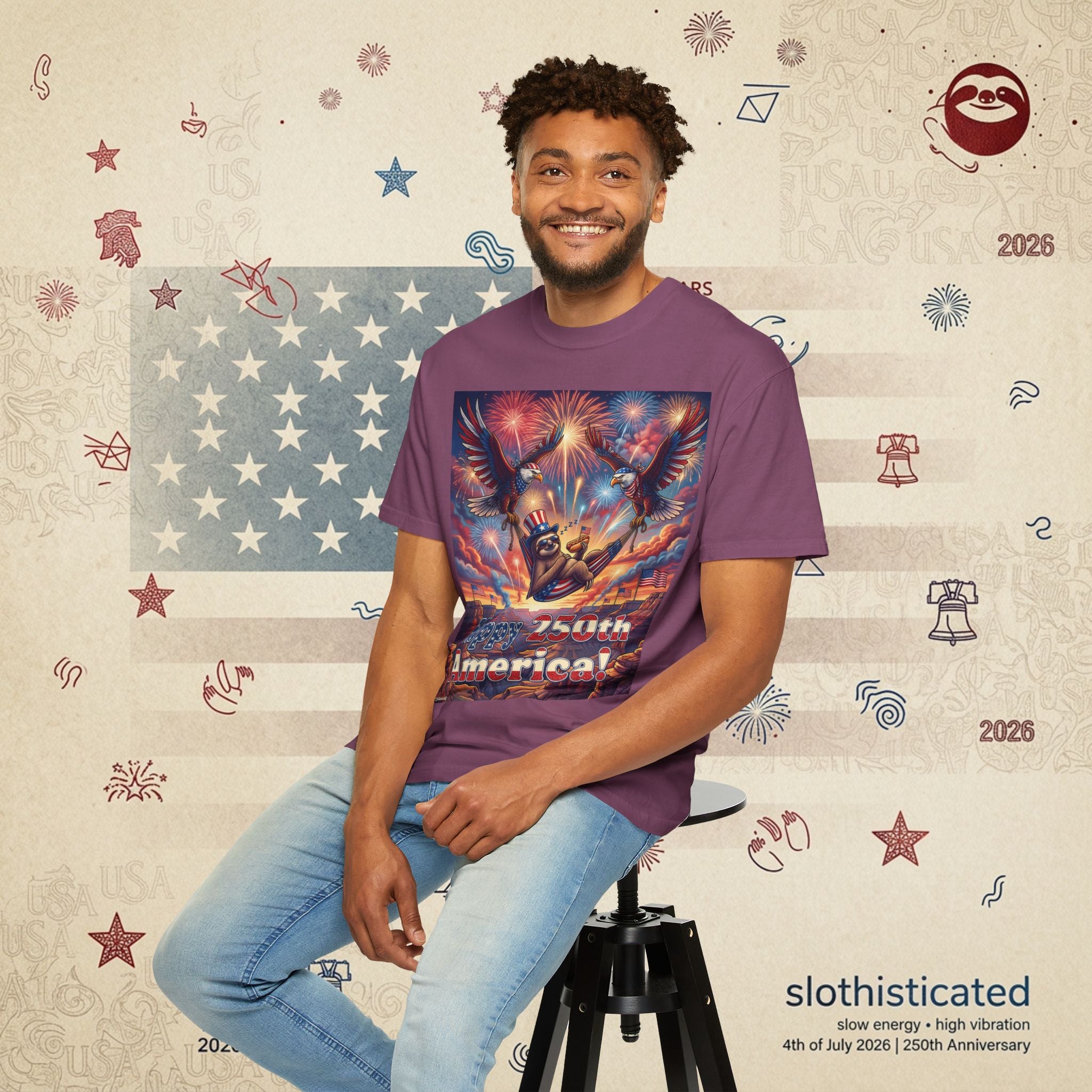 The Repose — Sloth Hammock 250th Anniversary T-Shirt
