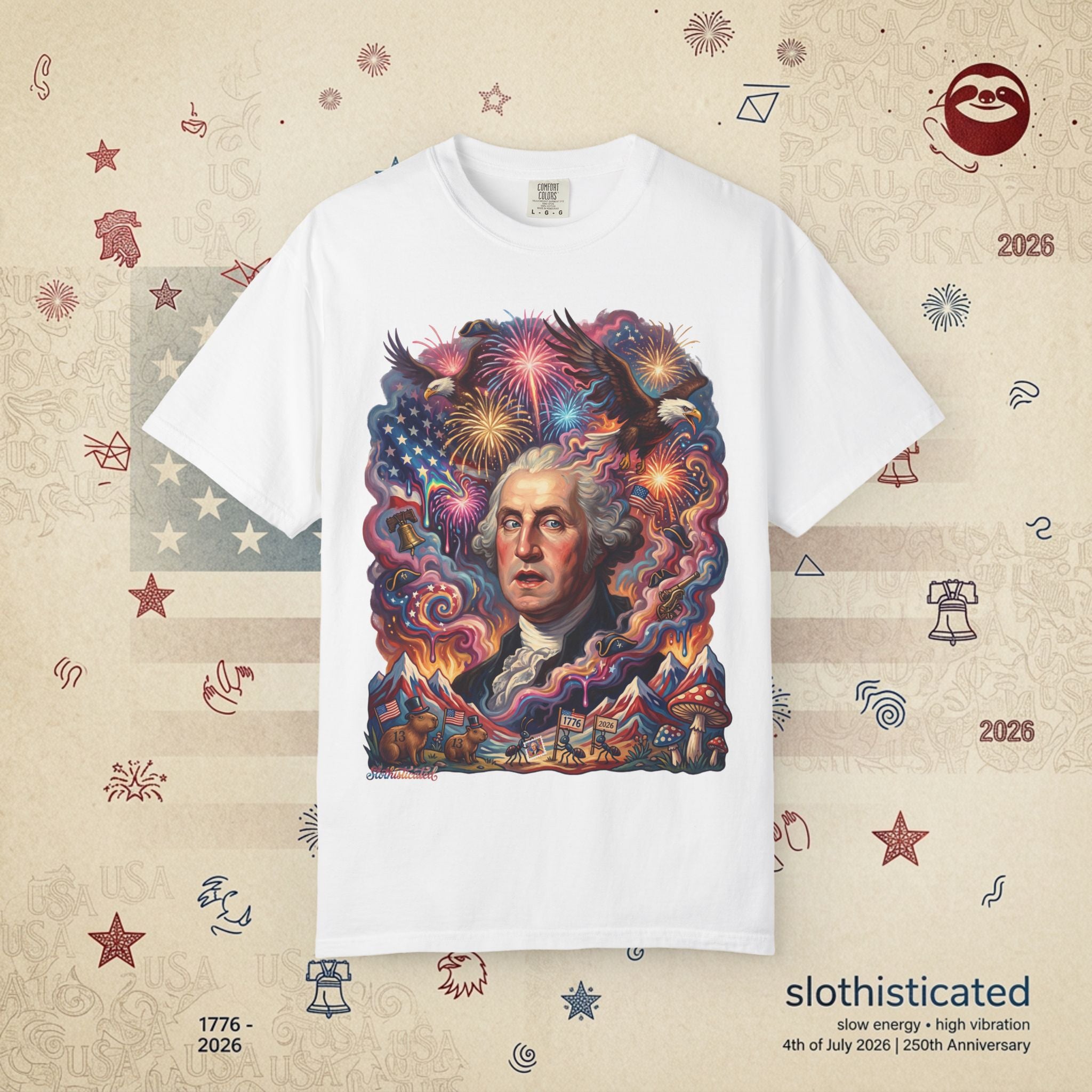 The Reverie — Psychedelic George Washington Fireworks T-Shirt