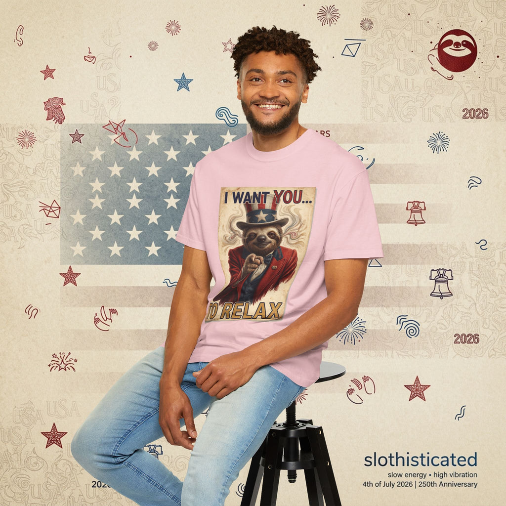 Uncle Slow — Patriotic Uncle Sam Sloth Relax Parody T-Shirt