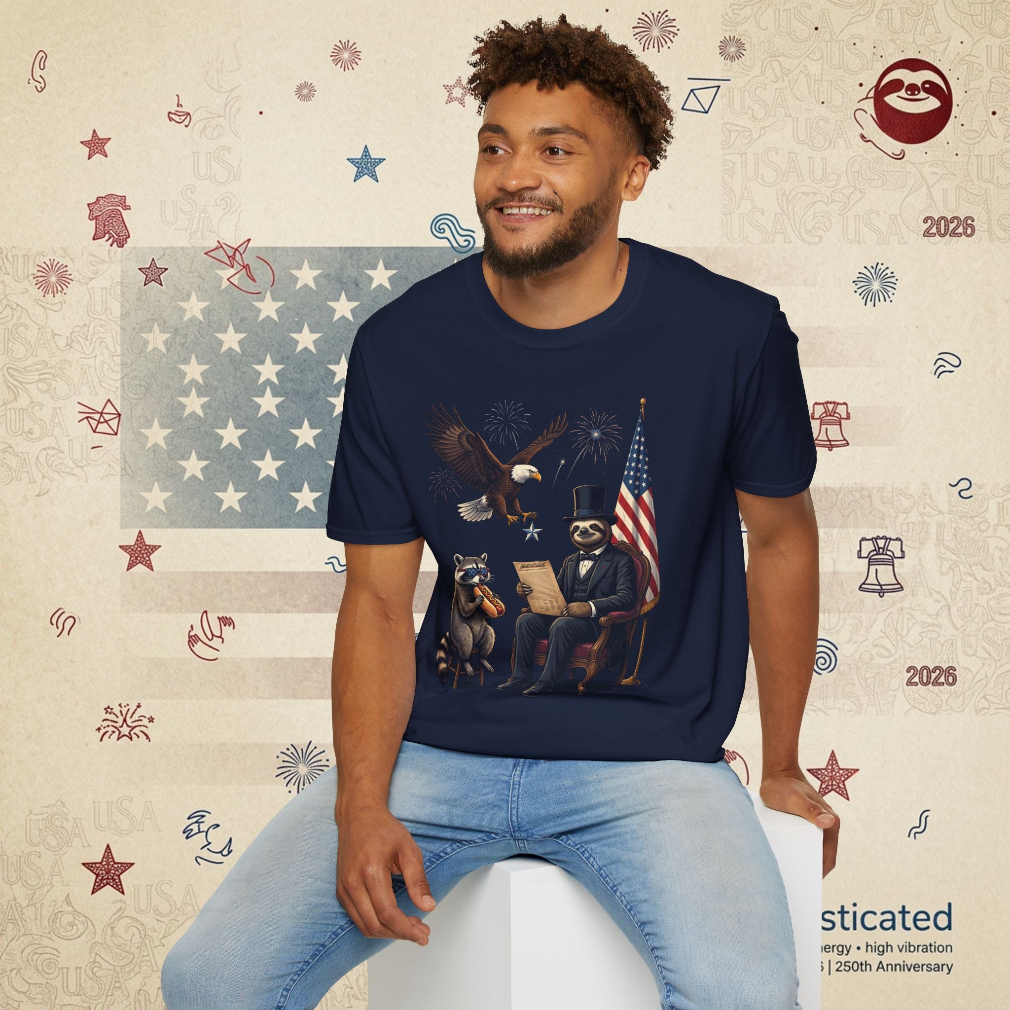 The Statesman — Lincoln-Era Sloth Portrait Tee