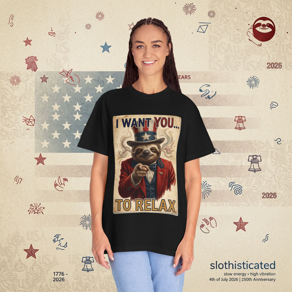 Uncle Slow — Patriotic Uncle Sam Sloth Relax Parody T-Shirt