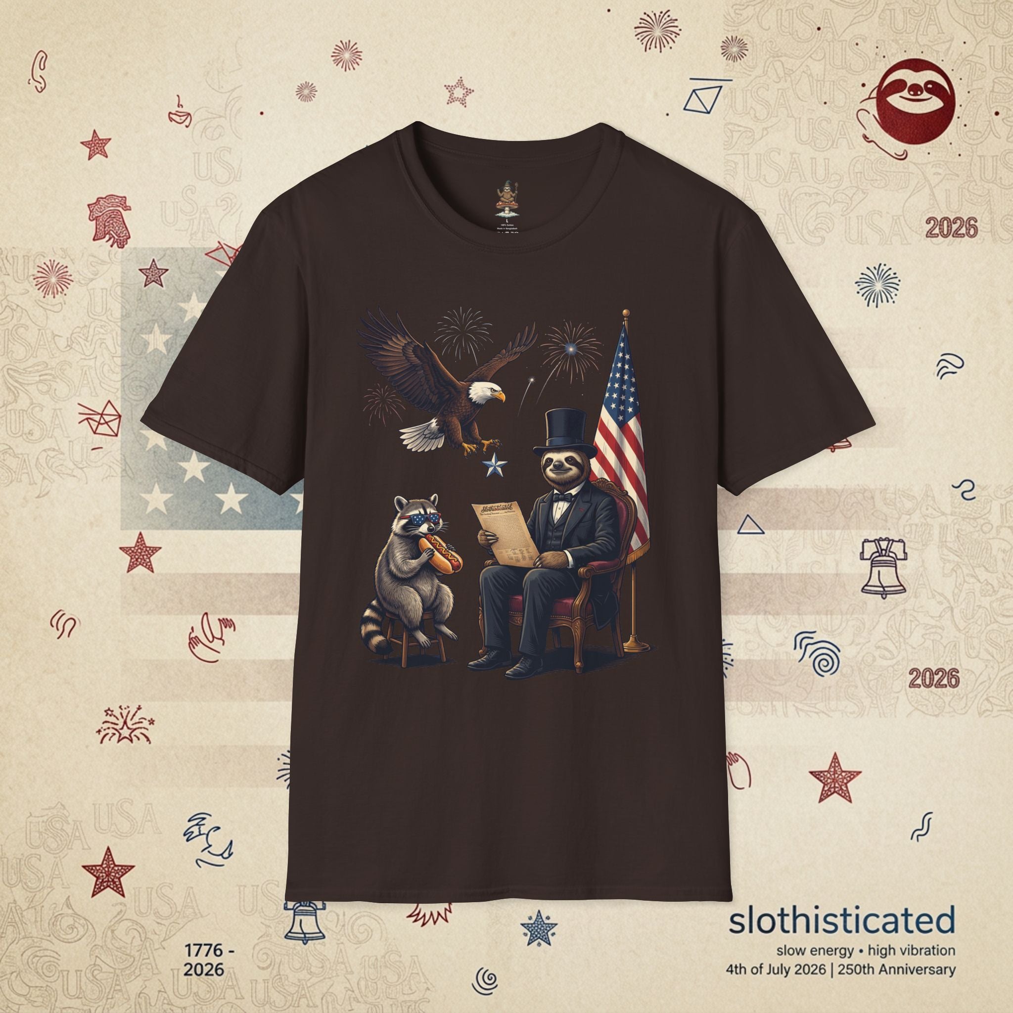 The Statesman — Lincoln-Era Sloth Portrait Tee
