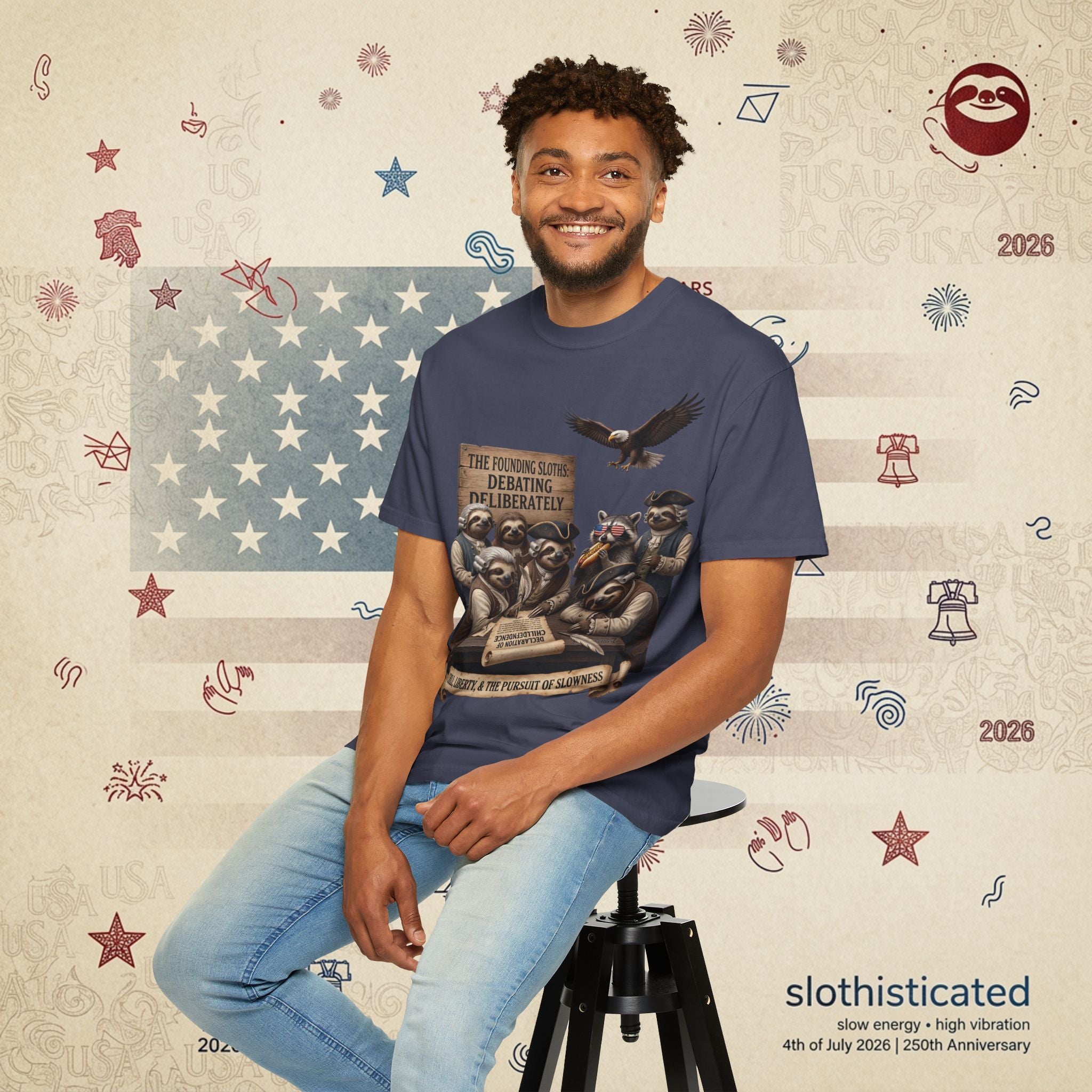 The Founding Sloths — Debating Deliberately Colonial Sloth Tee