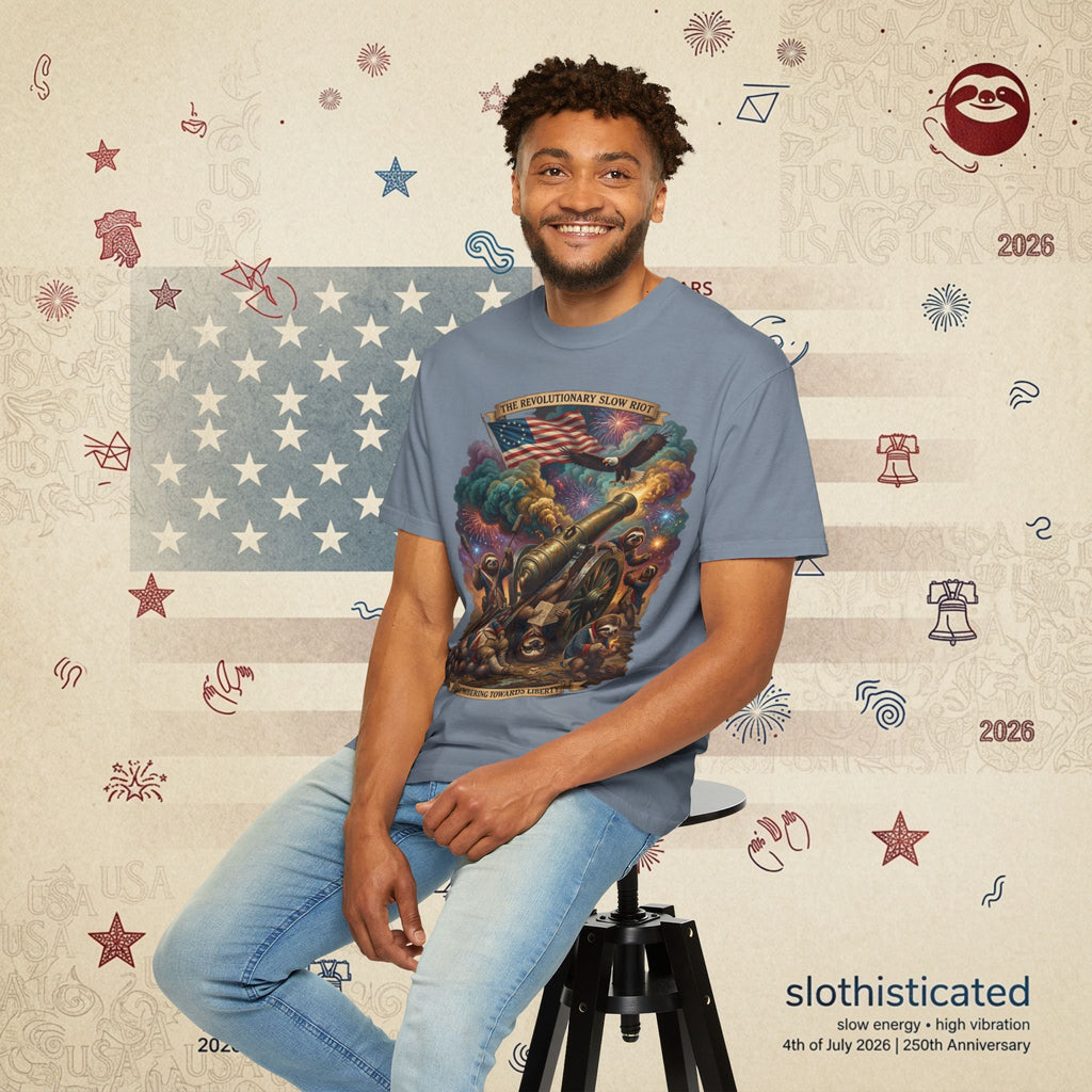 The Slow Riot — Patriotic Revolutionary Cannon 1776–2026 T-Shirt