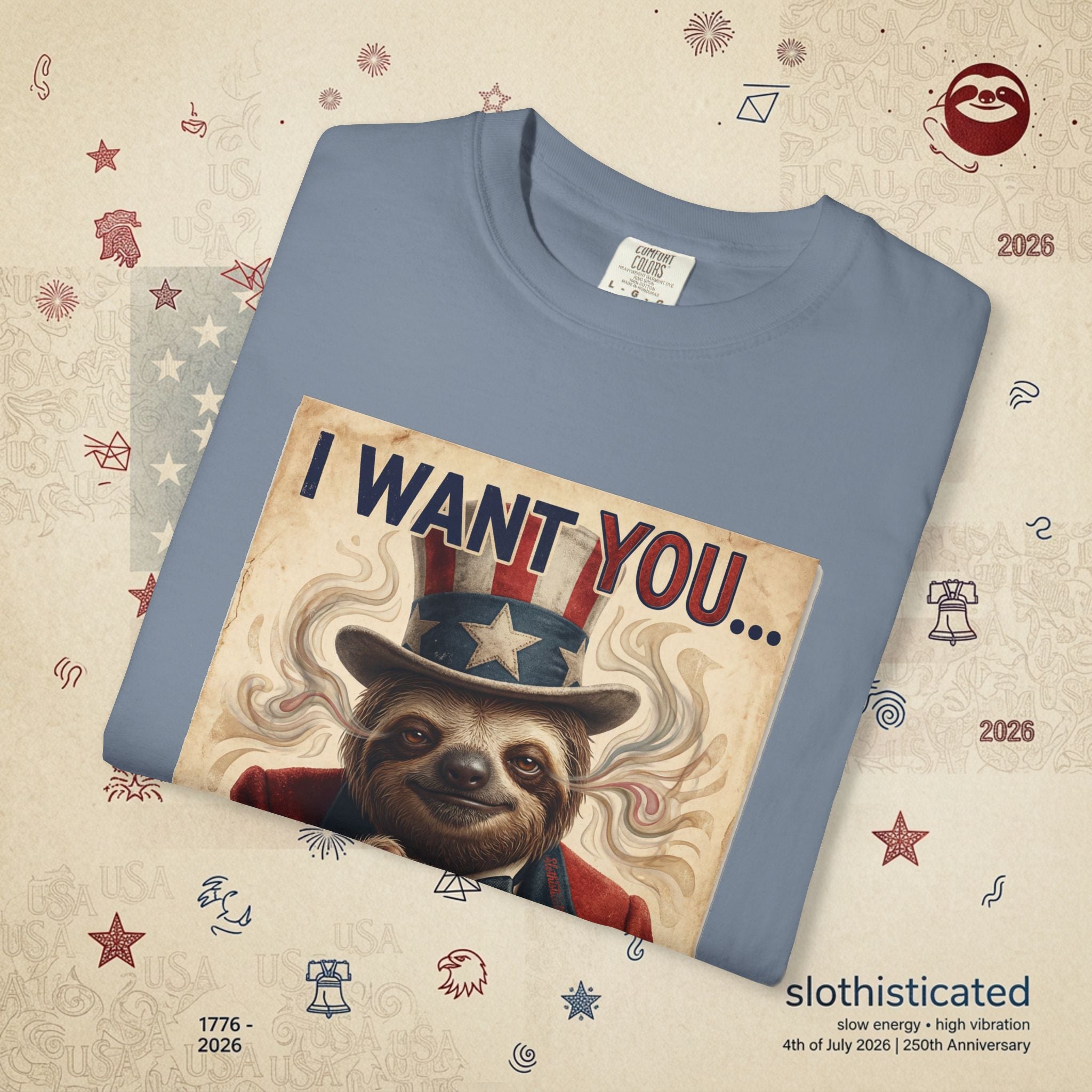 Uncle Slow — Patriotic Uncle Sam Sloth Relax Parody T-Shirt