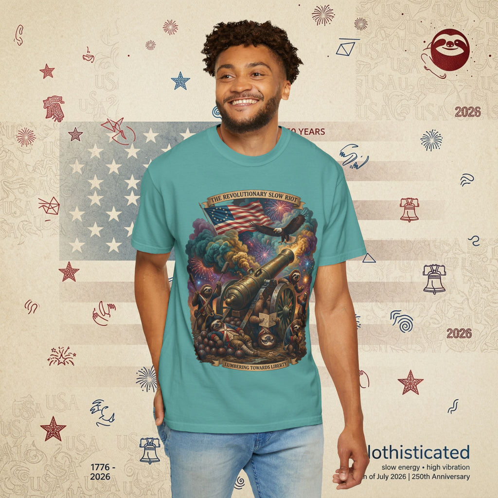 The Slow Riot — Patriotic Revolutionary Cannon 1776–2026 T-Shirt
