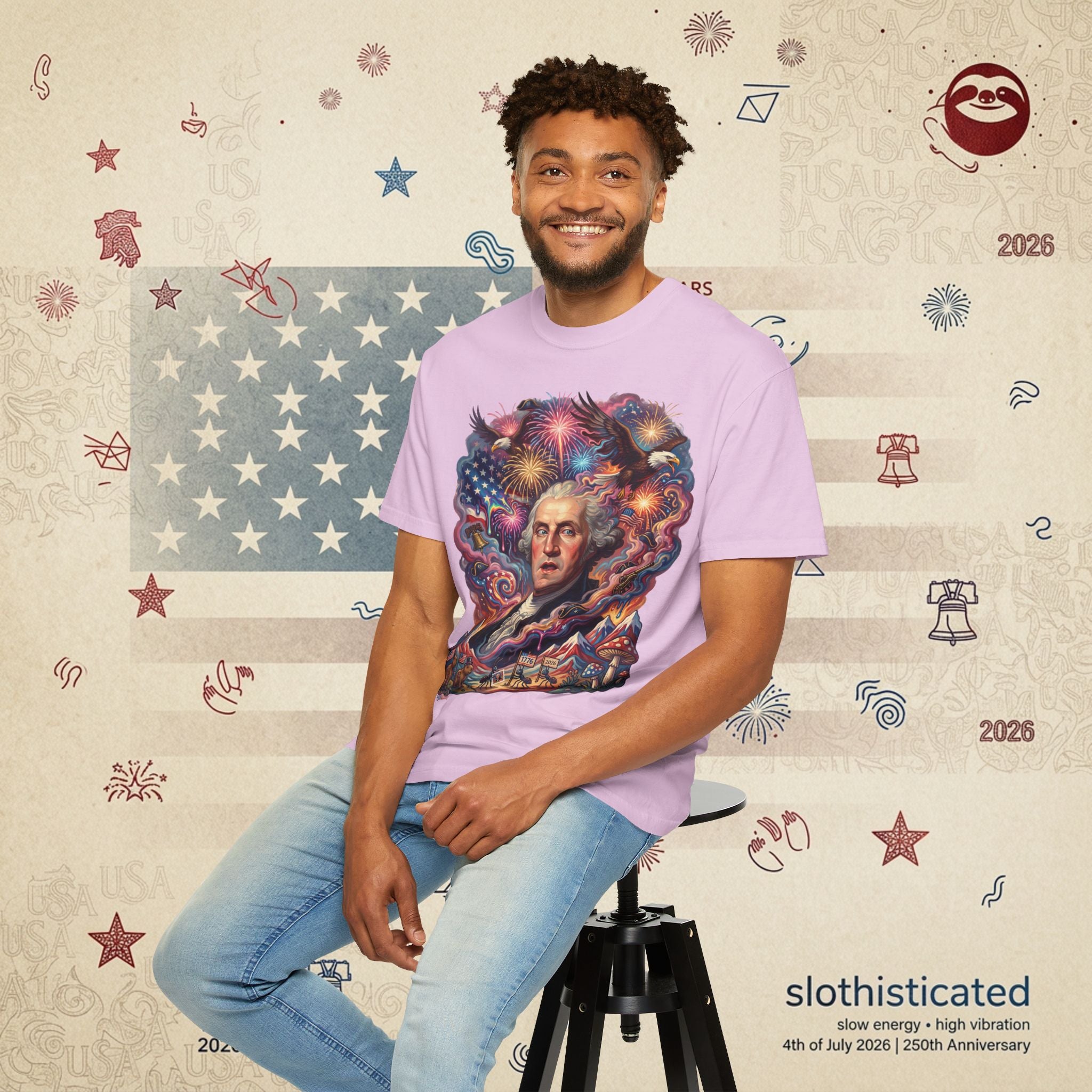 The Reverie — Psychedelic George Washington Fireworks T-Shirt