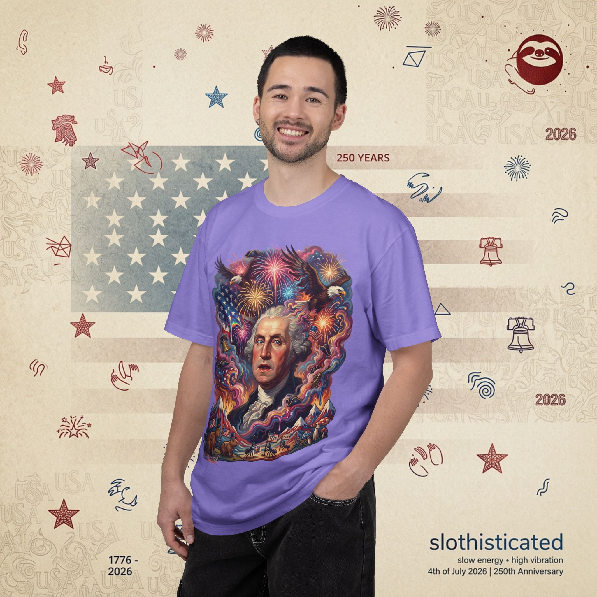 The Reverie — Psychedelic George Washington Fireworks T-Shirt