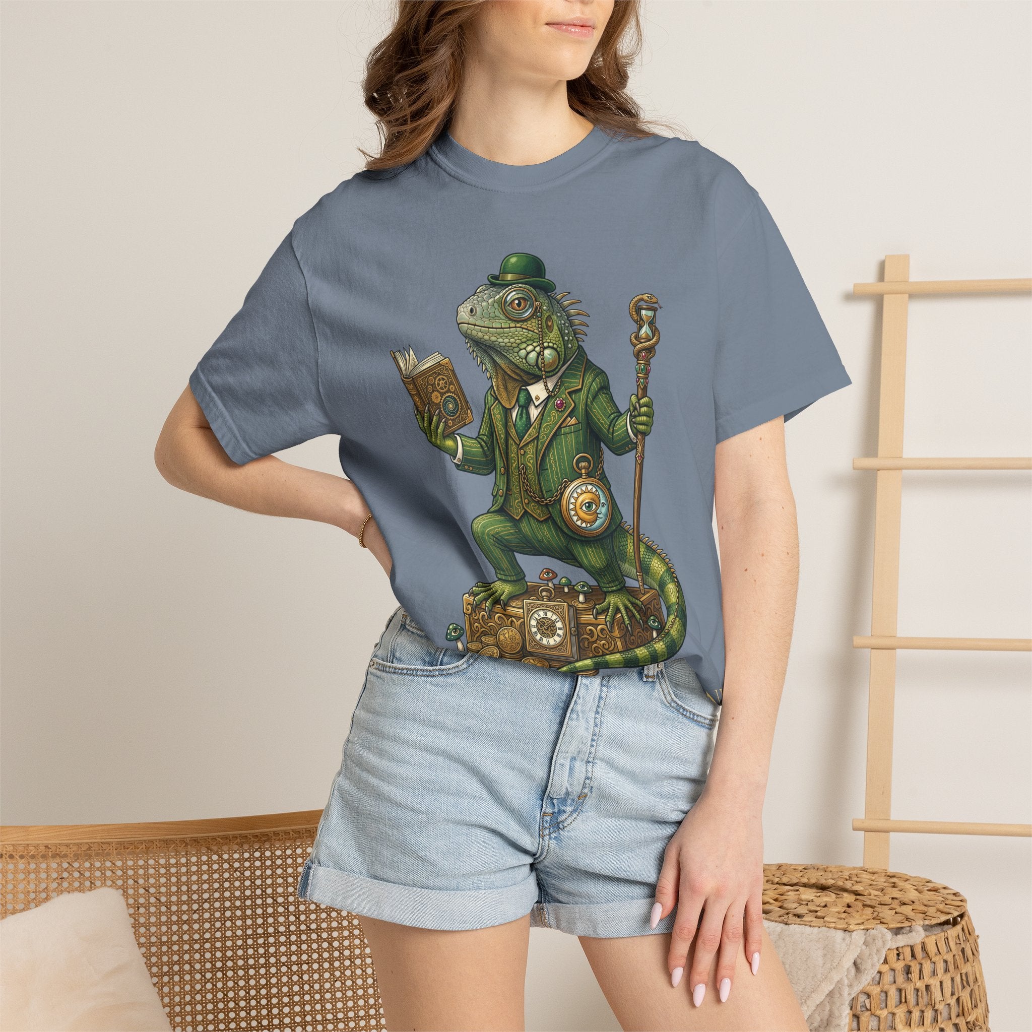 The Keeper of Hours — Mystical Iguana Sage T-Shirt