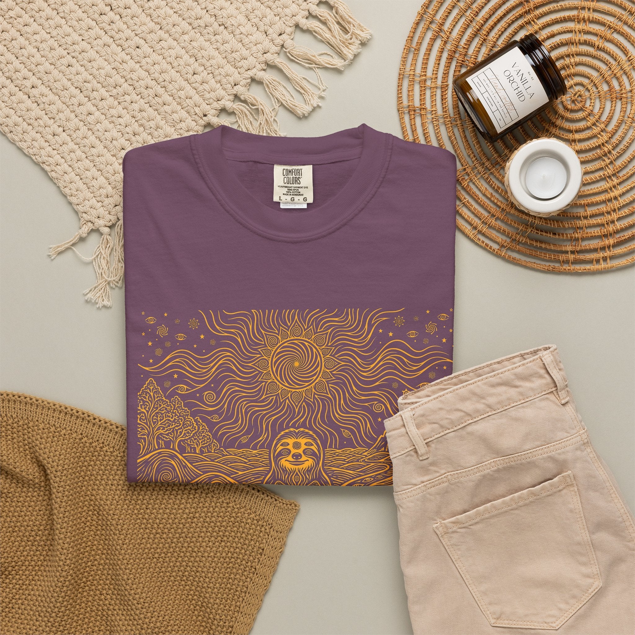 The Stillness — Meditating Sloth Mandala T-Shirt