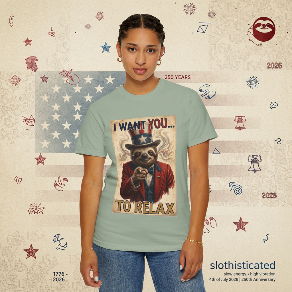 Uncle Slow — Patriotic Uncle Sam Sloth Relax Parody T-Shirt