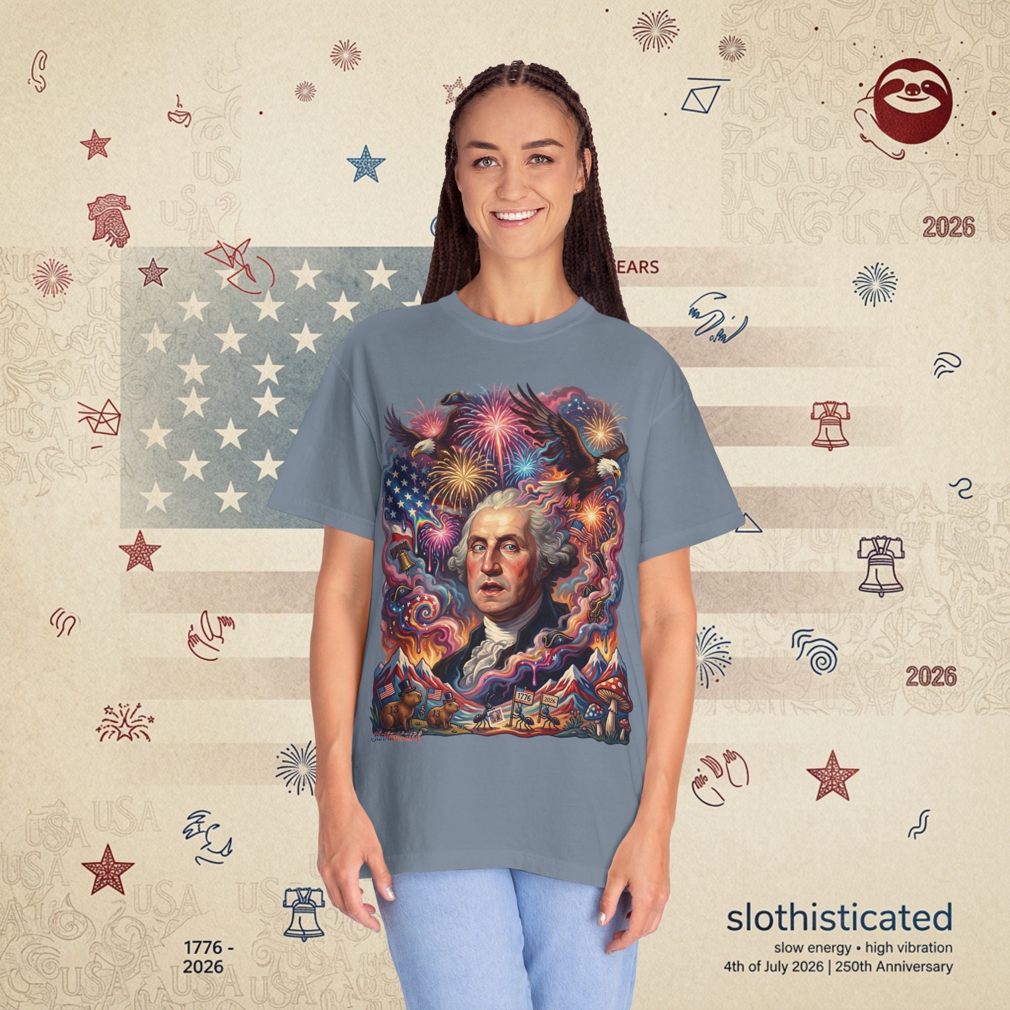 The Reverie — Psychedelic George Washington Fireworks T-Shirt