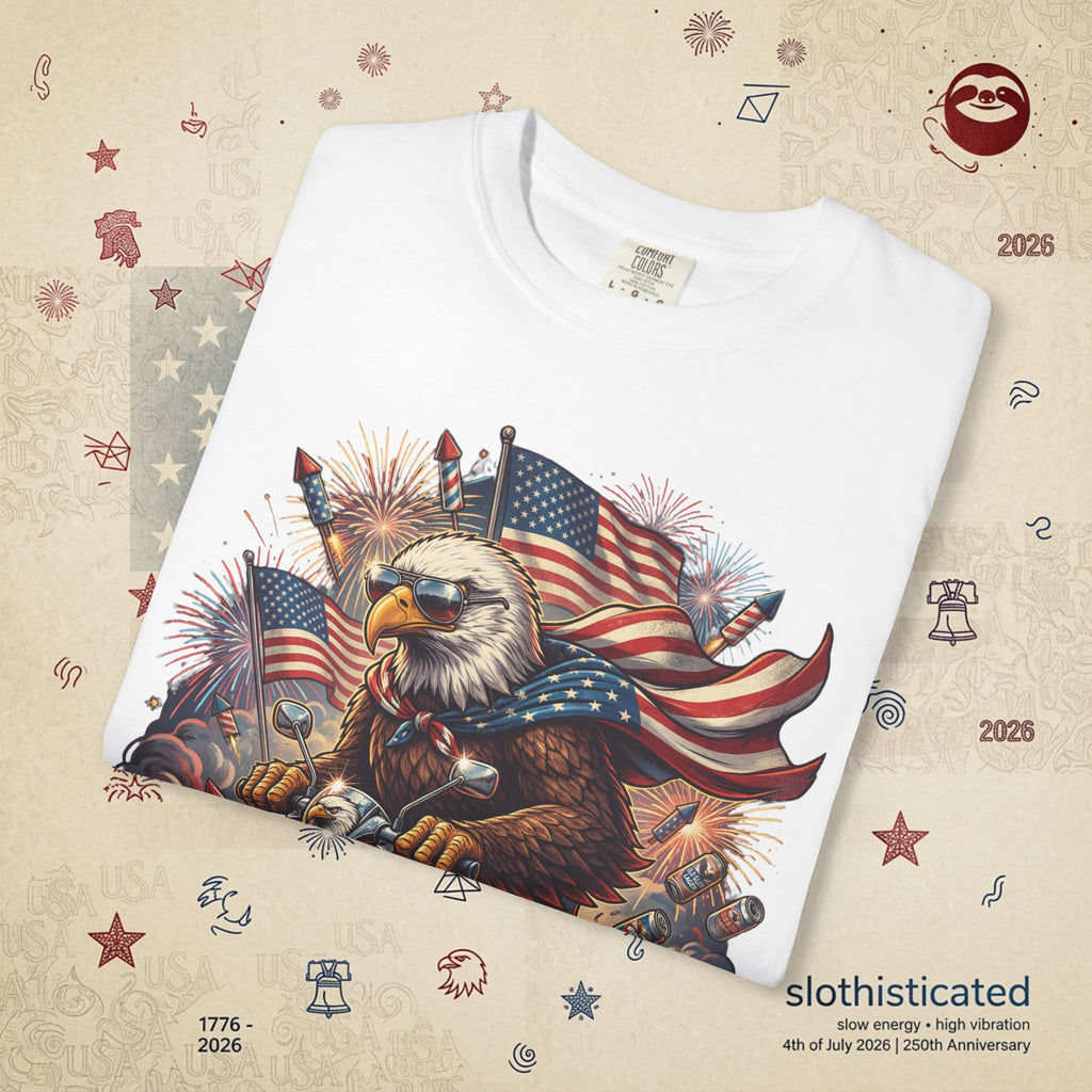 The Outrider — Patriotic Bald Eagle Motorcycle T-Shirt