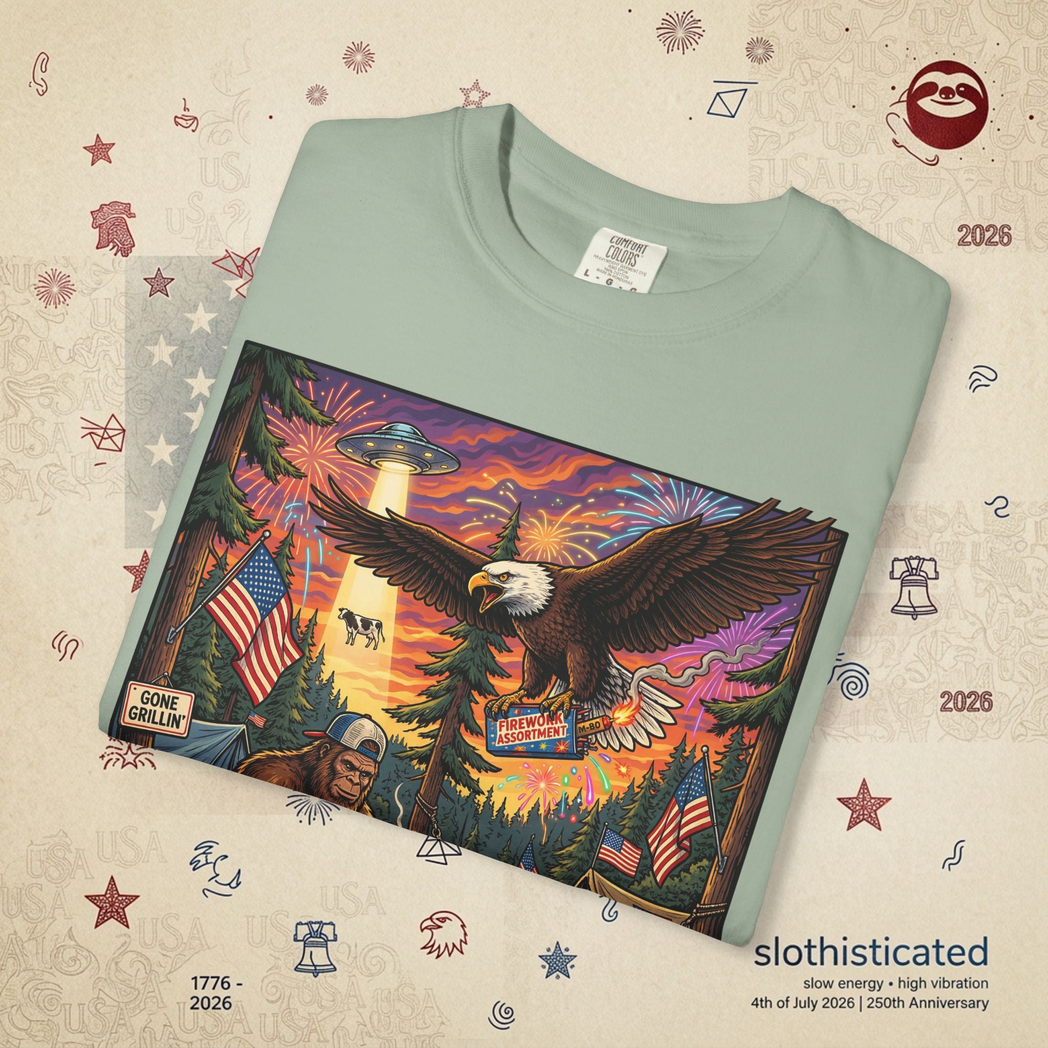 The Pitmaster — Patriotic Sasquatch Eagle Cookout T-Shirt