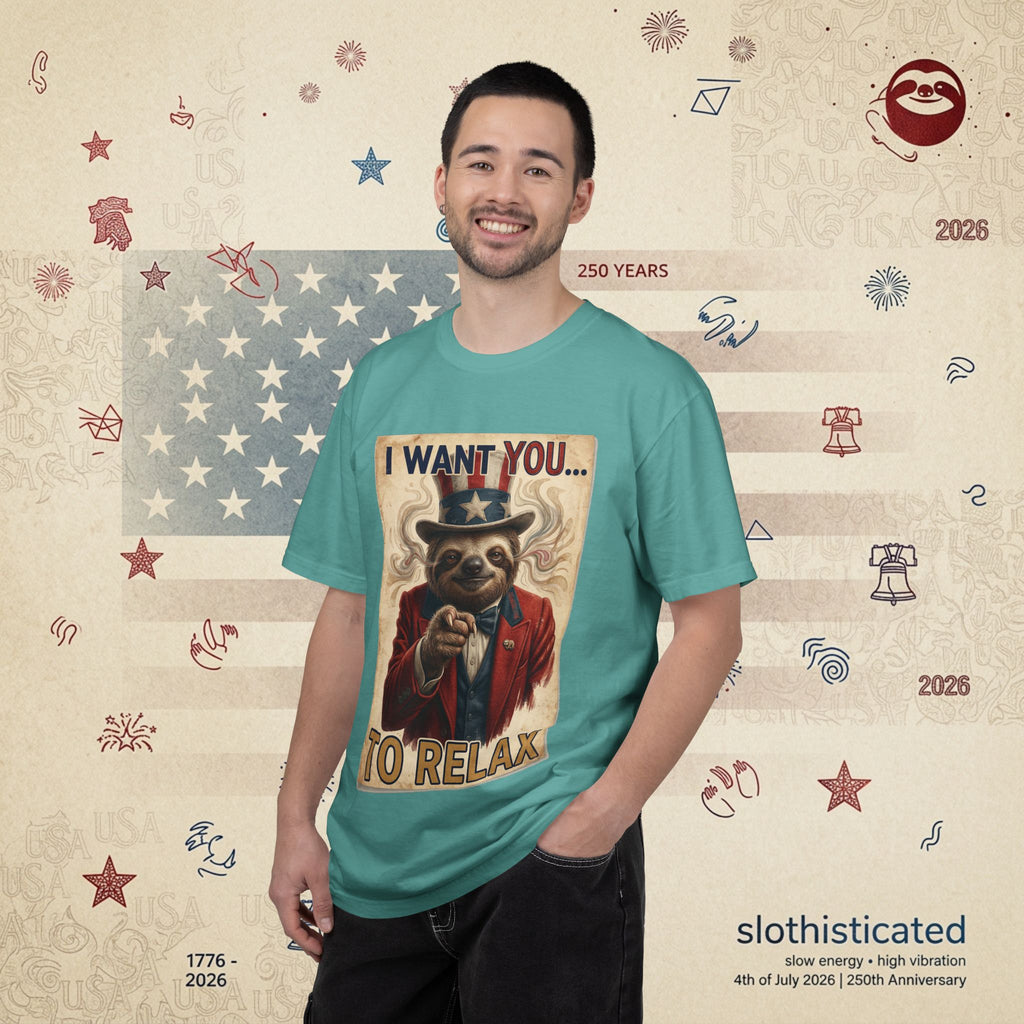 Uncle Slow — Patriotic Uncle Sam Sloth Relax Parody T-Shirt