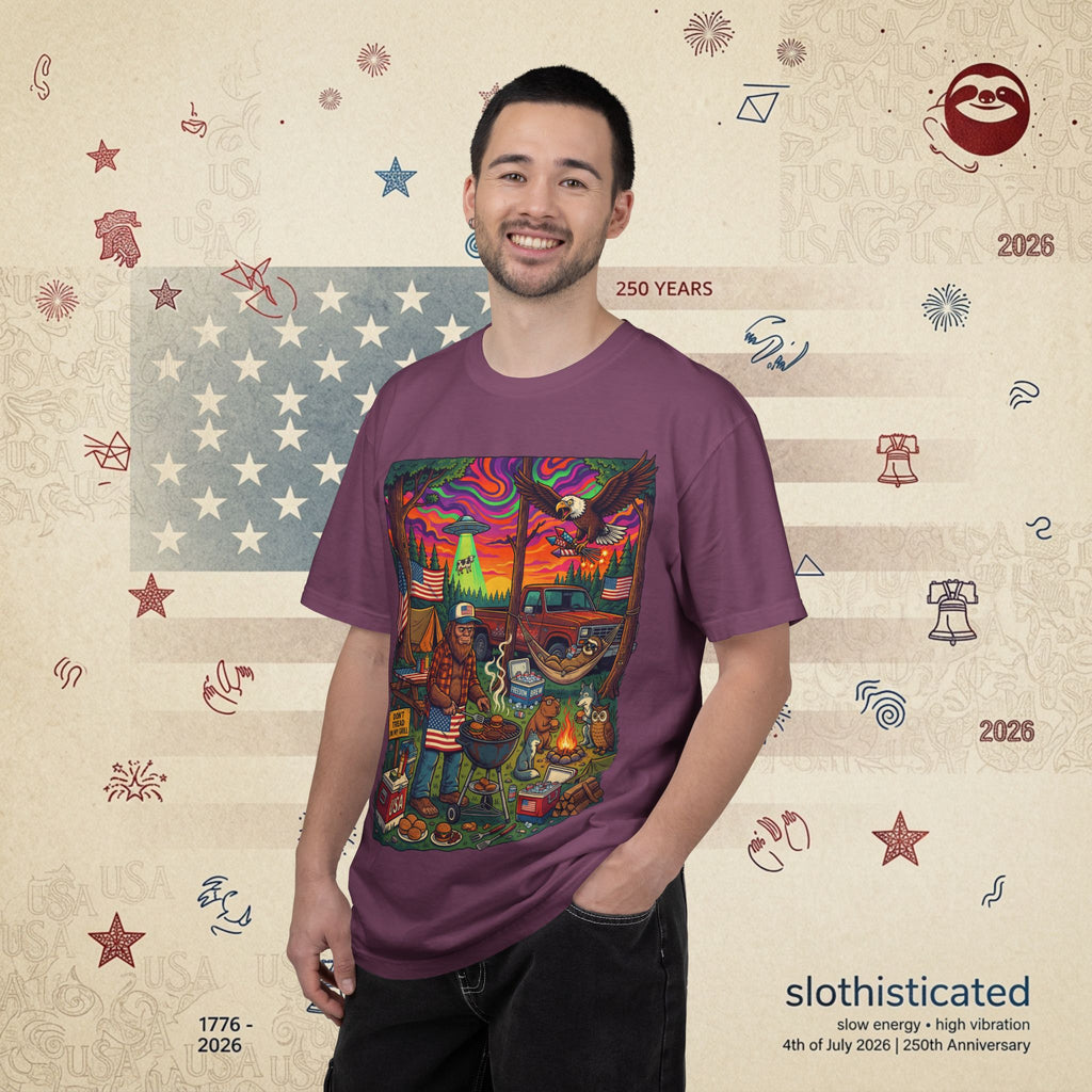 The Long Weekend — Sloth Campfire Americana T-Shirt