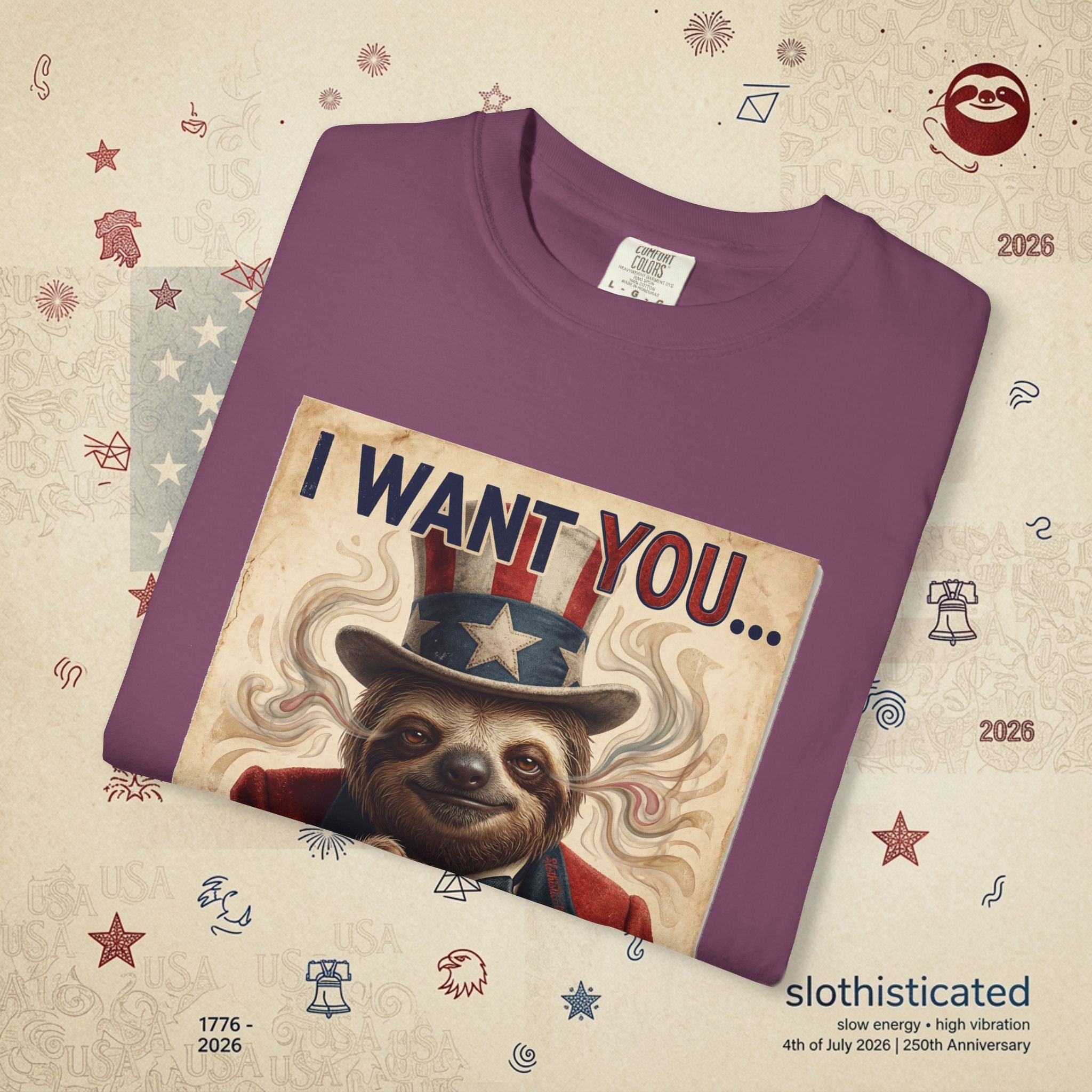 Uncle Slow — Patriotic Uncle Sam Sloth Relax Parody T-Shirt