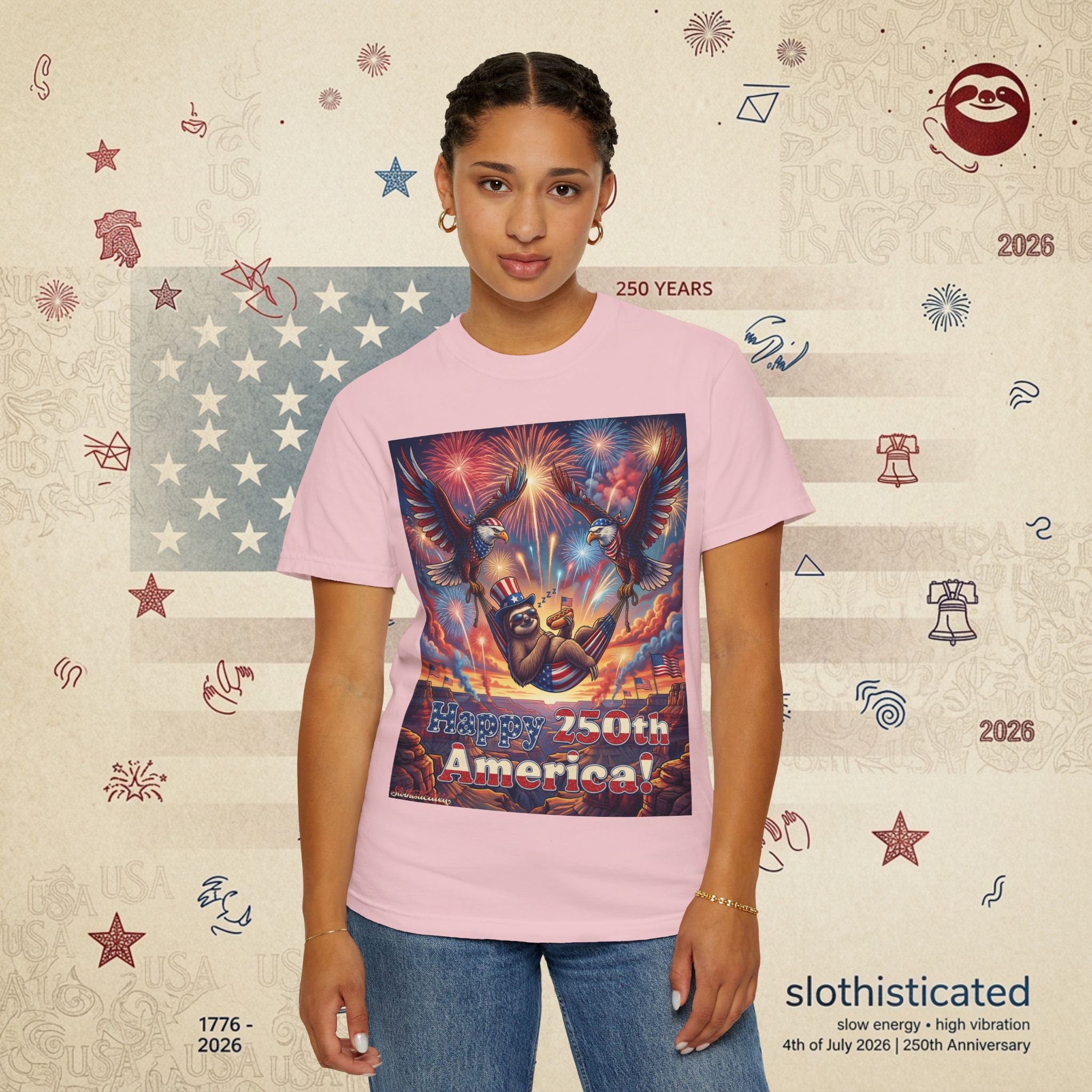 The Repose — Sloth Hammock 250th Anniversary T-Shirt