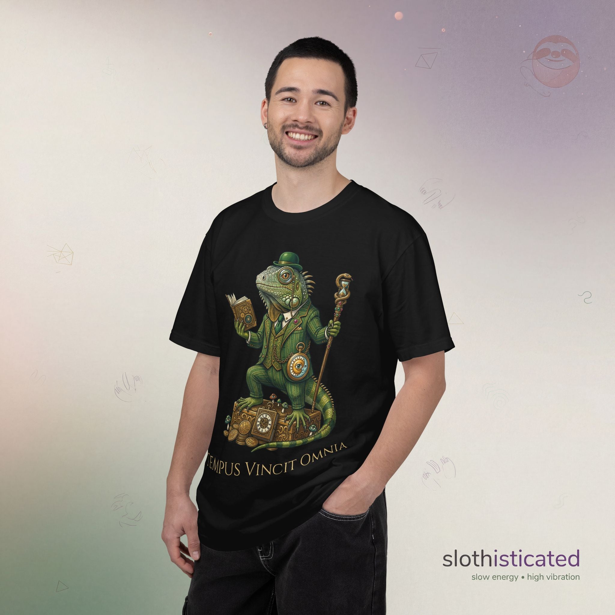 The Keeper of Hours — Mystical Iguana Sage T-Shirt