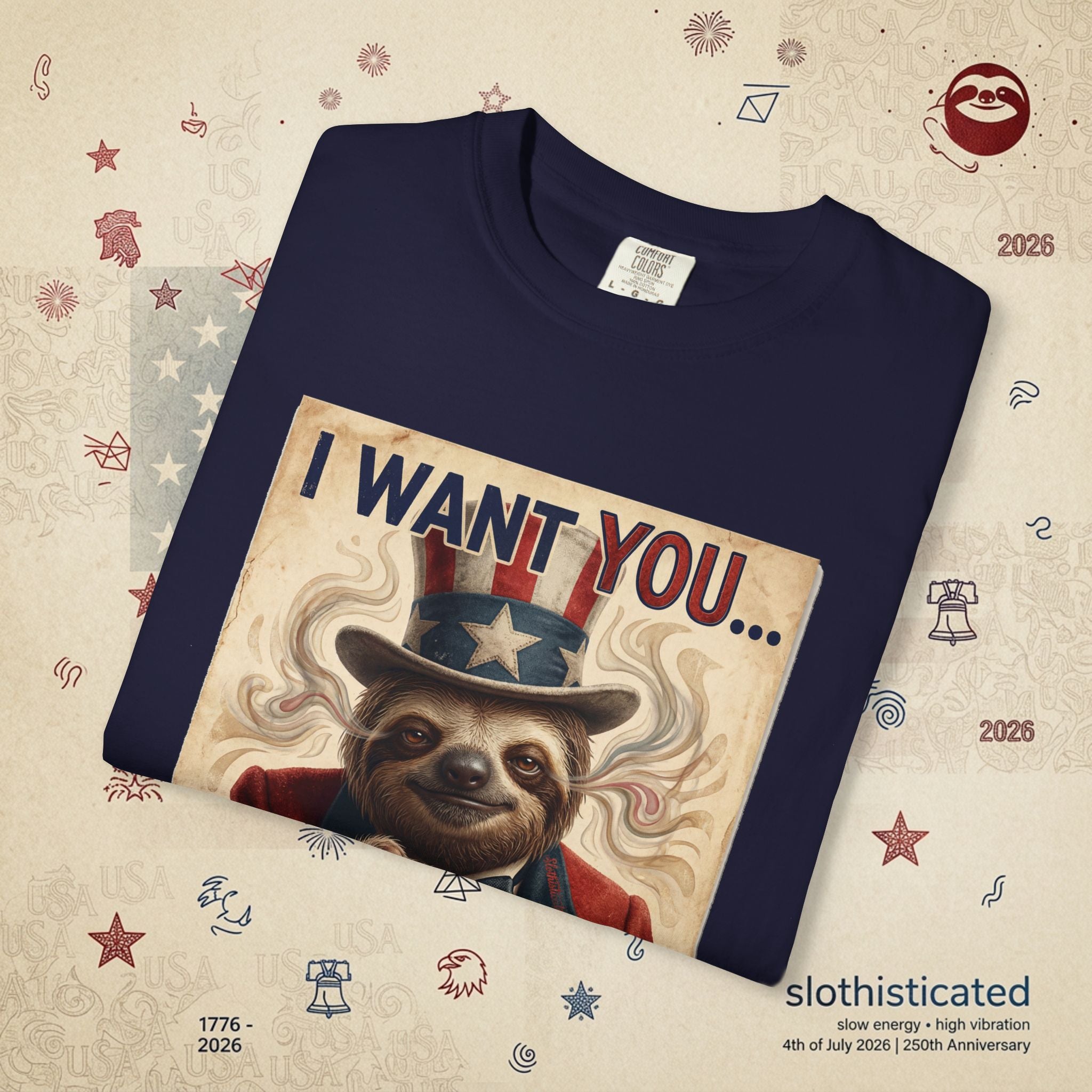 Uncle Slow — Patriotic Uncle Sam Sloth Relax Parody T-Shirt