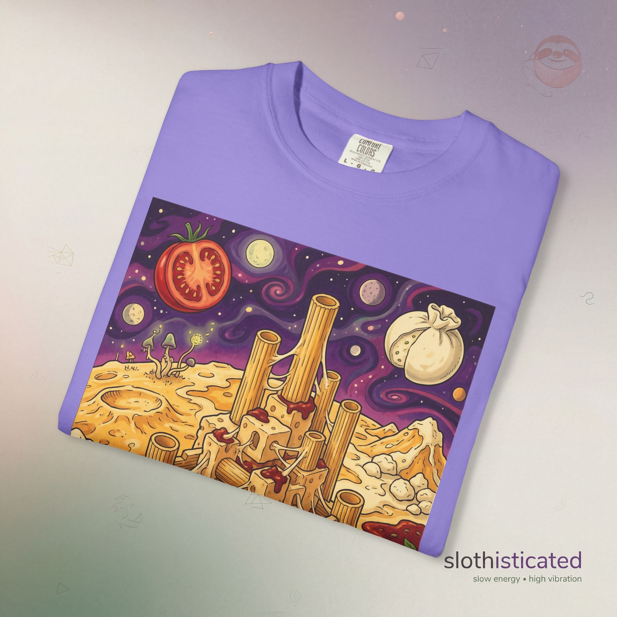 The Pasta Citadel — Funny Pasta Castle Tee · Surreal Foodie Art