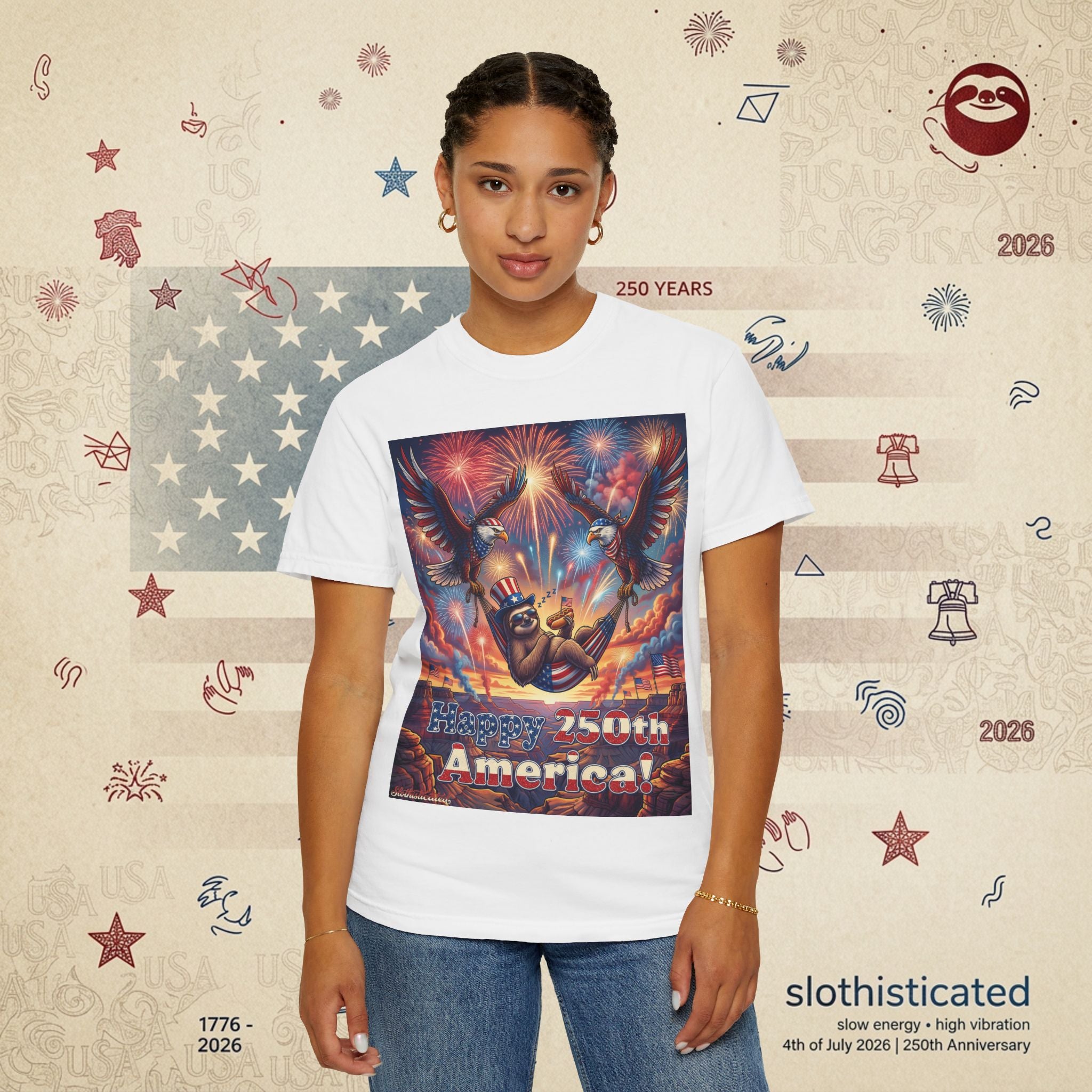 The Repose — Sloth Hammock 250th Anniversary T-Shirt