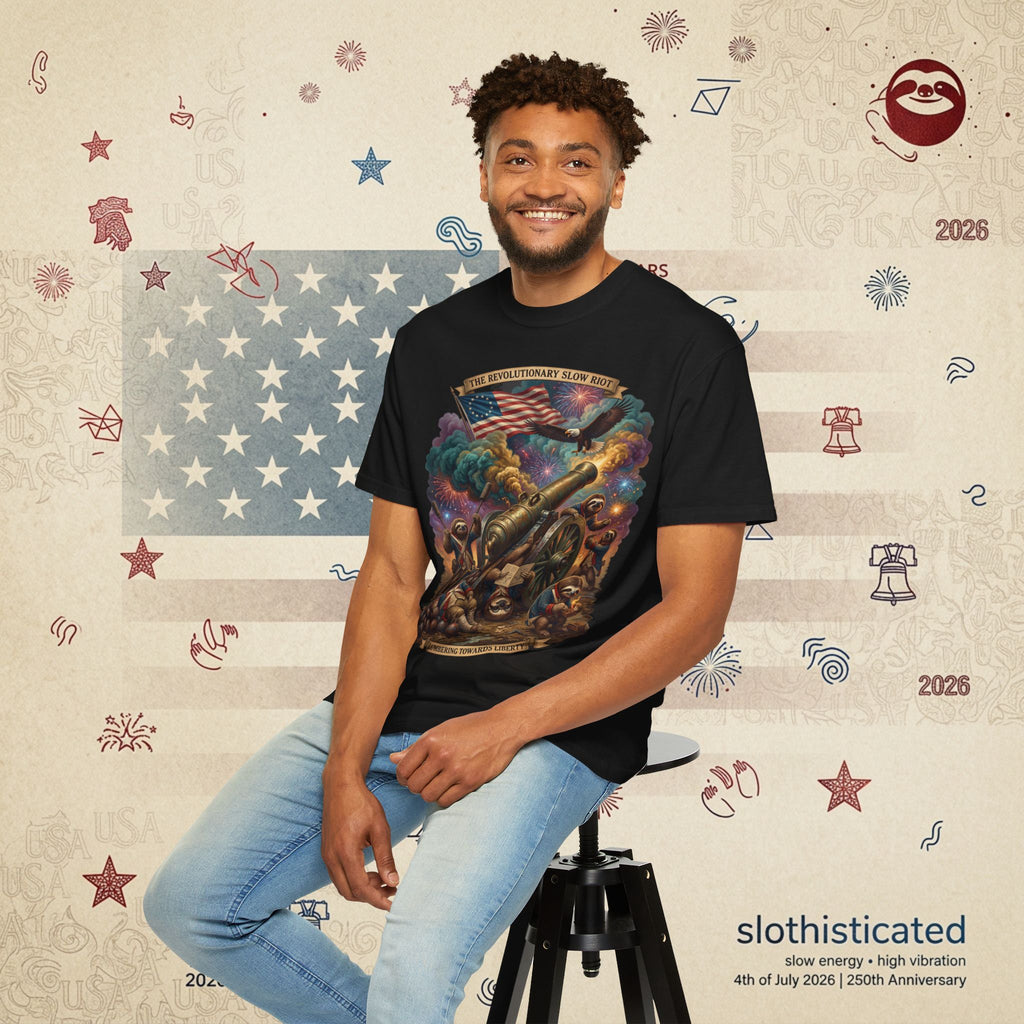 The Slow Riot — Patriotic Revolutionary Cannon 1776–2026 T-Shirt