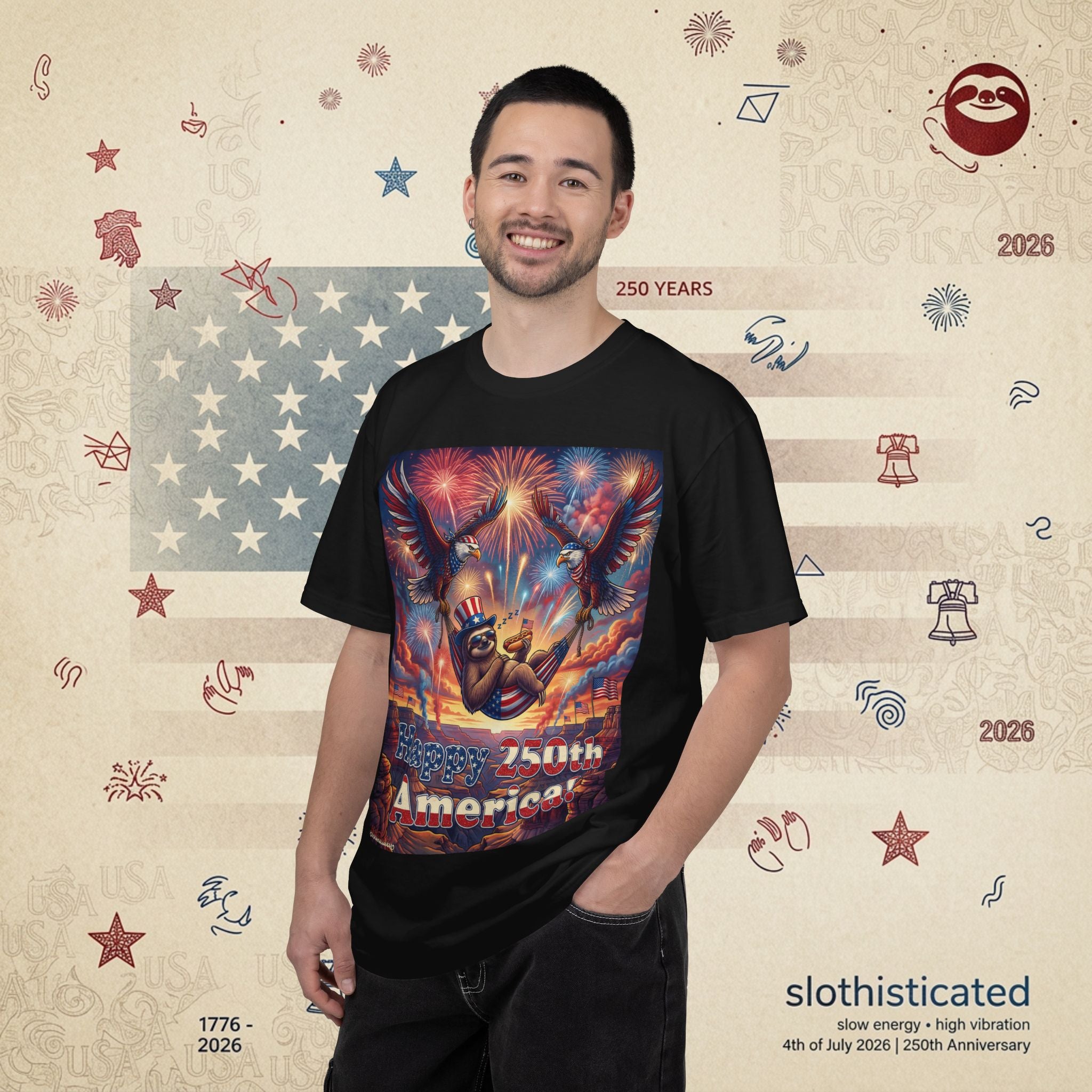 The Repose — Sloth Hammock 250th Anniversary T-Shirt