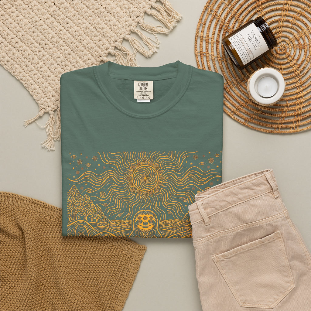 The Stillness — Meditating Sloth Mandala T-Shirt