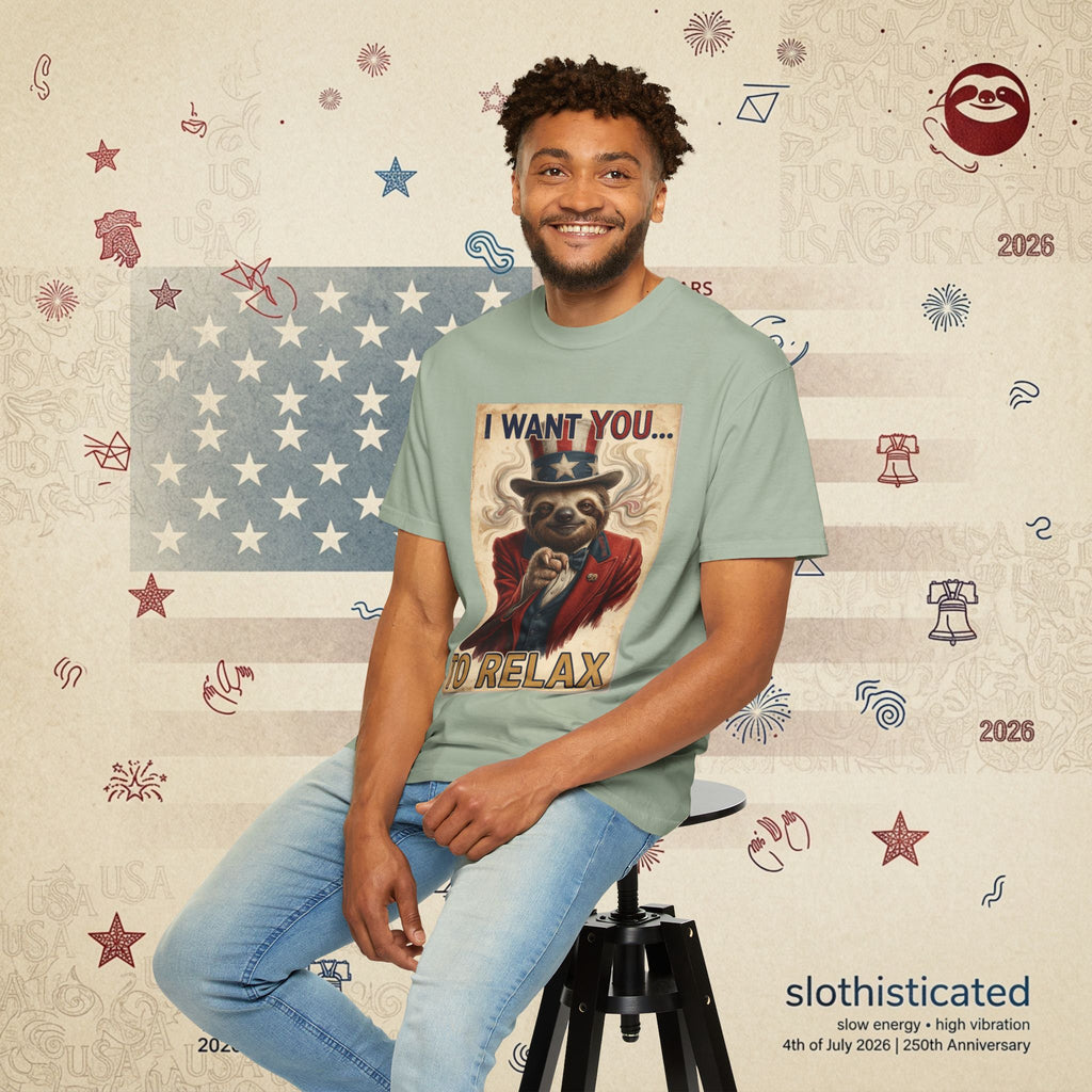 Uncle Slow — Patriotic Uncle Sam Sloth Relax Parody T-Shirt