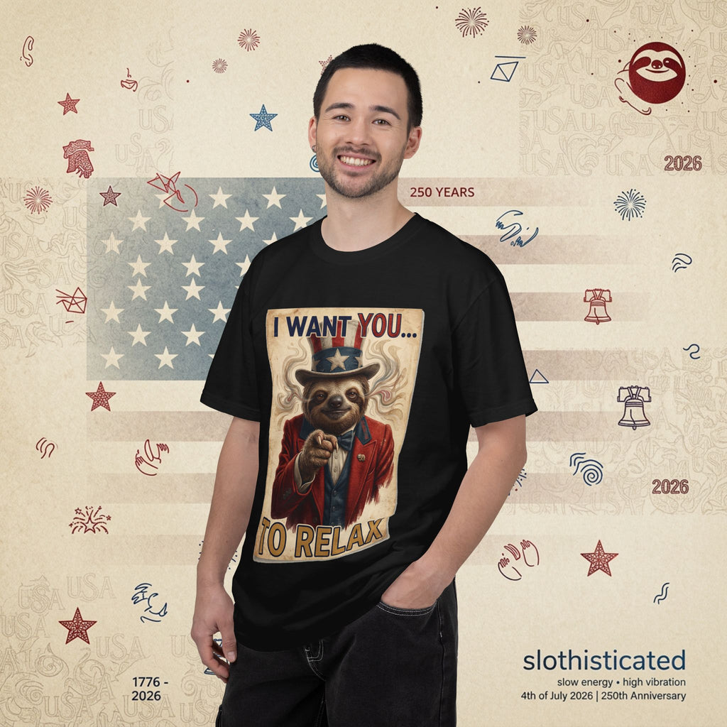Uncle Slow — Patriotic Uncle Sam Sloth Relax Parody T-Shirt