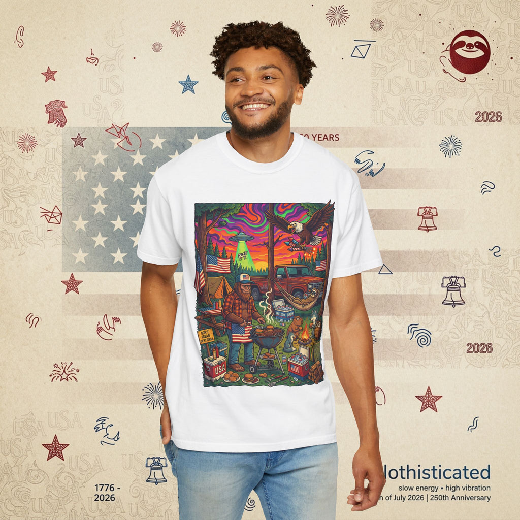 The Long Weekend — Sloth Campfire Americana T-Shirt