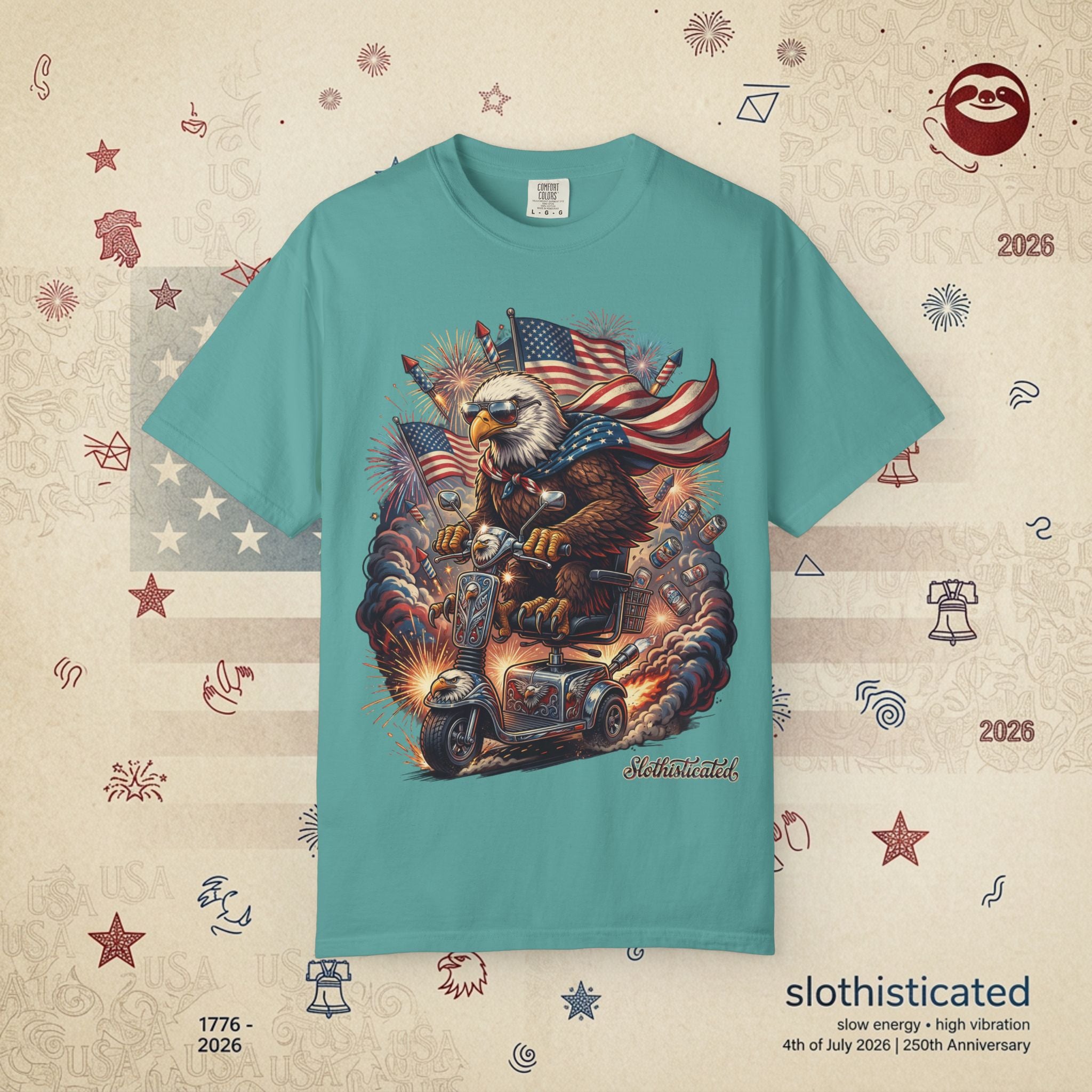 The Outrider — Patriotic Bald Eagle Motorcycle T-Shirt