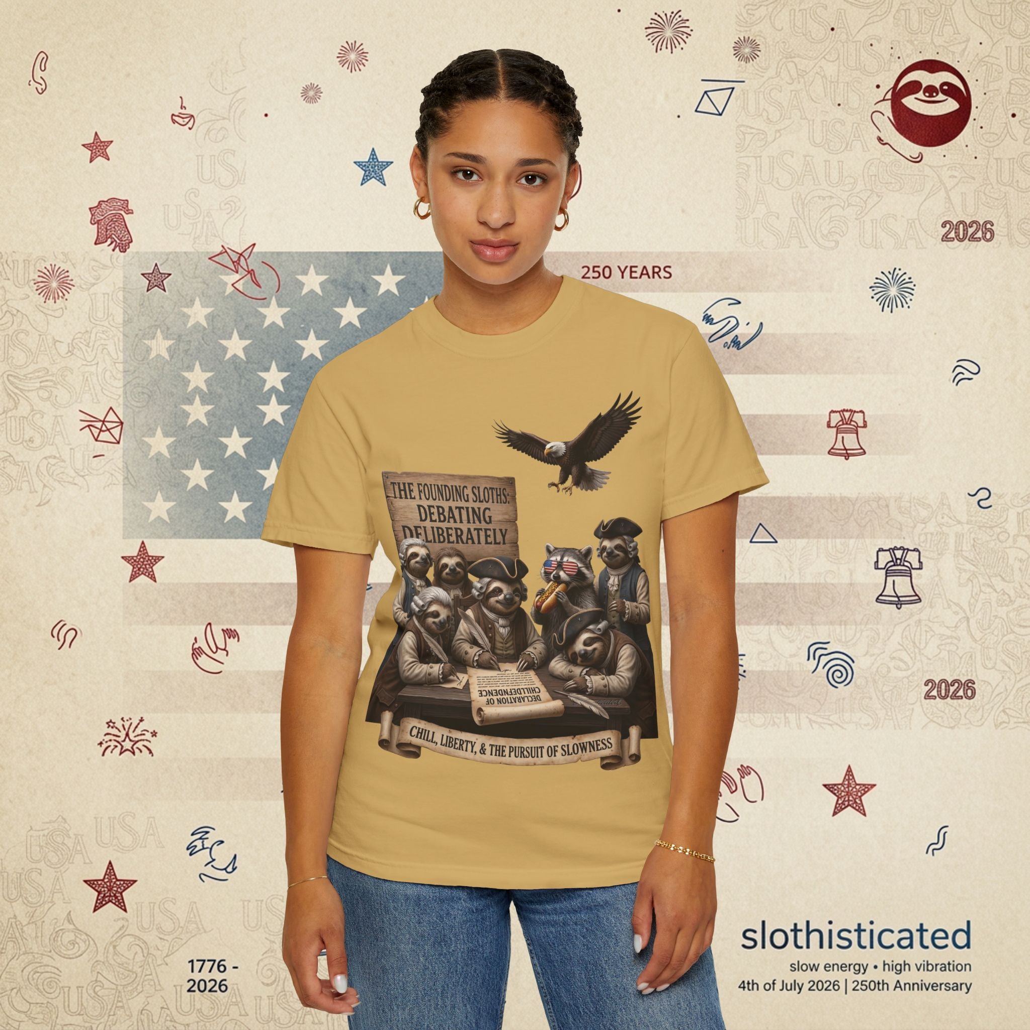 The Founding Sloths — Debating Deliberately Colonial Sloth Tee