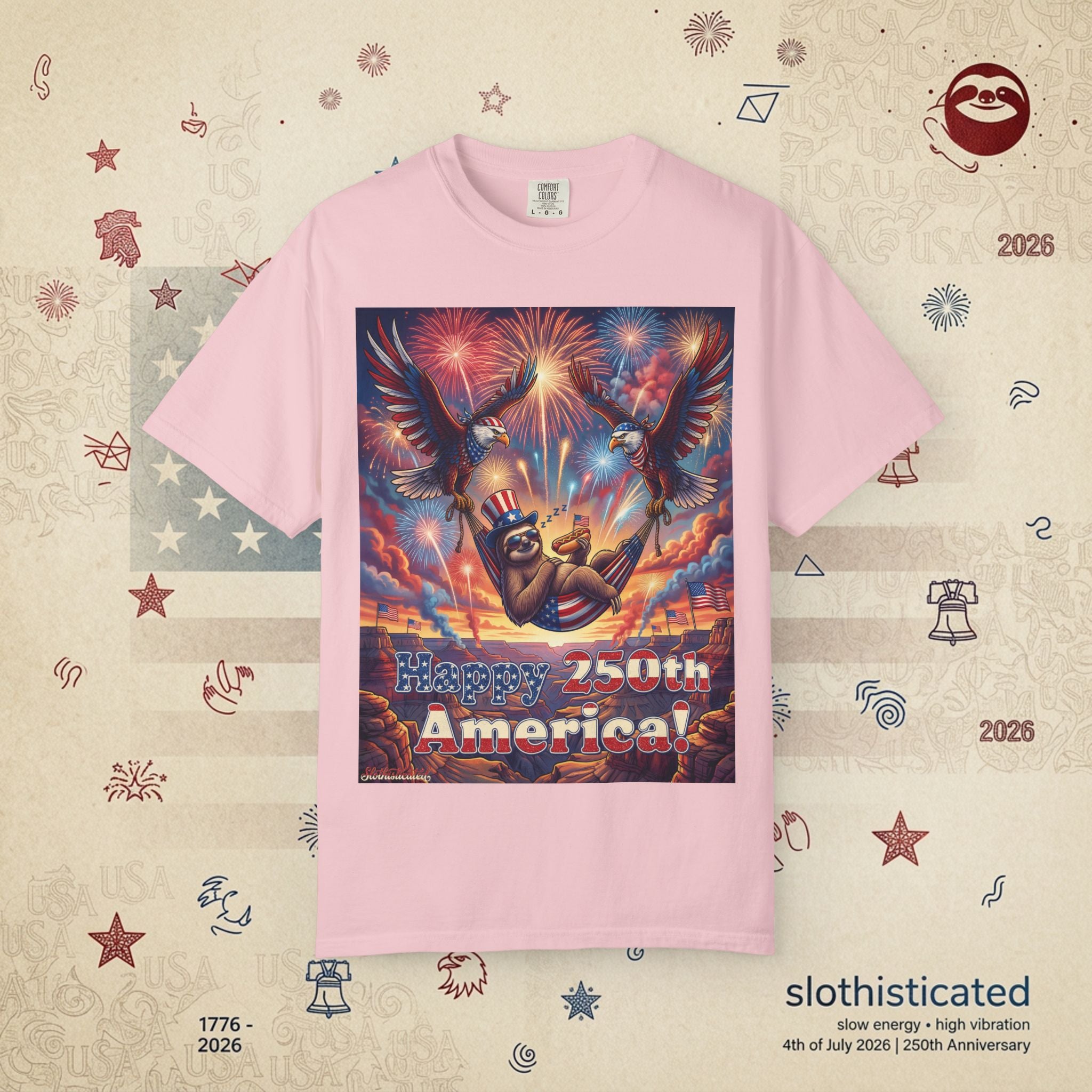 The Repose — Sloth Hammock 250th Anniversary T-Shirt