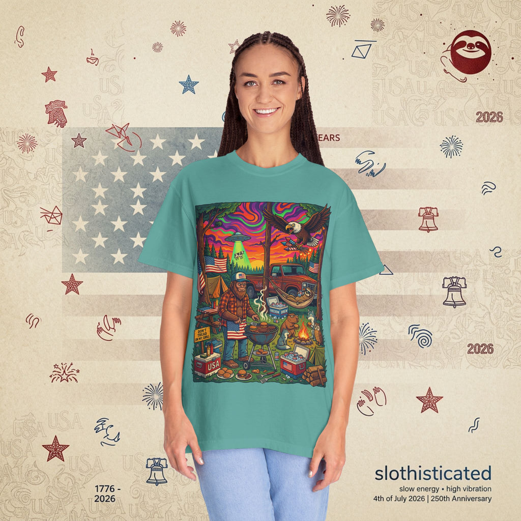 The Long Weekend — Sloth Campfire Americana T-Shirt