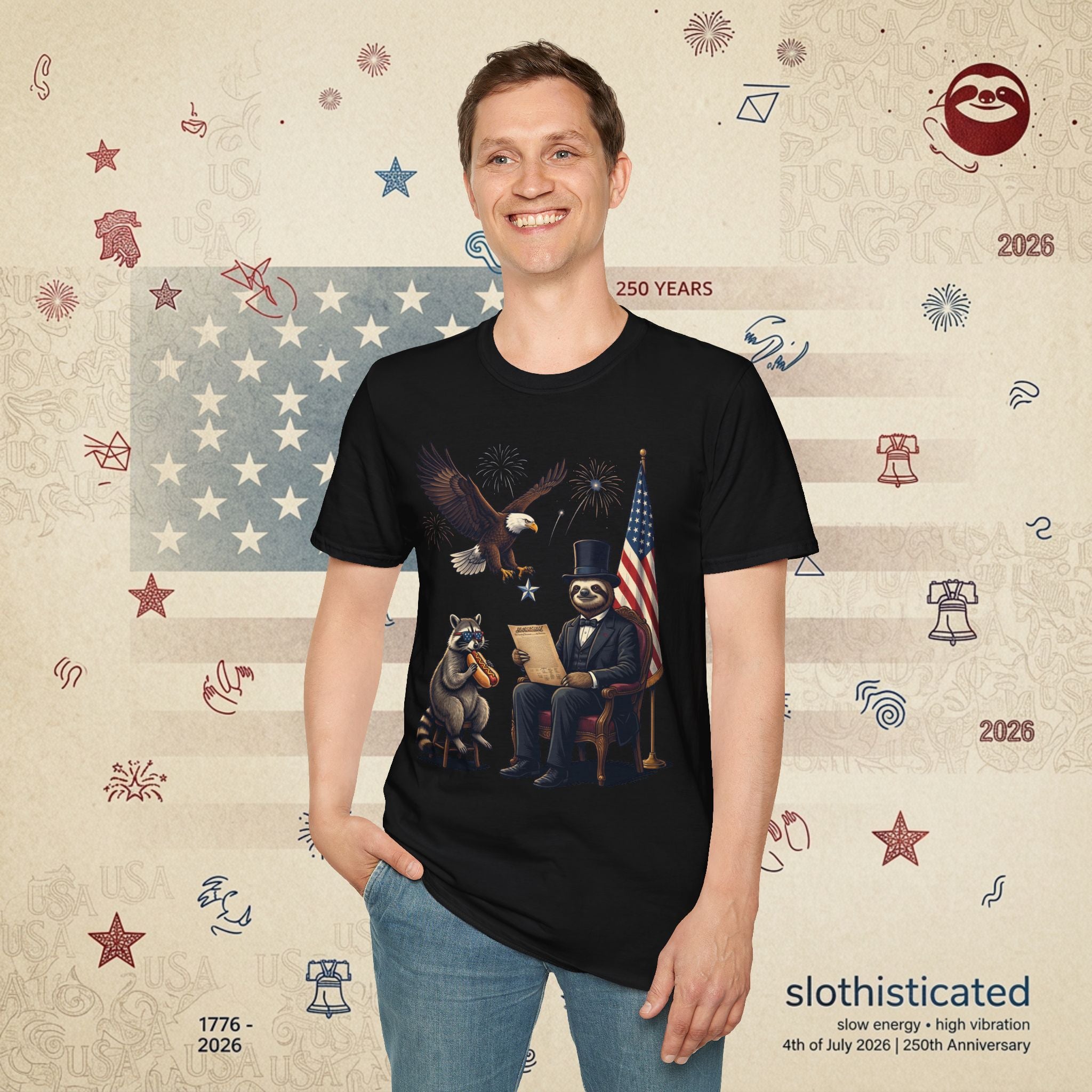 The Statesman — Lincoln-Era Sloth Portrait Tee