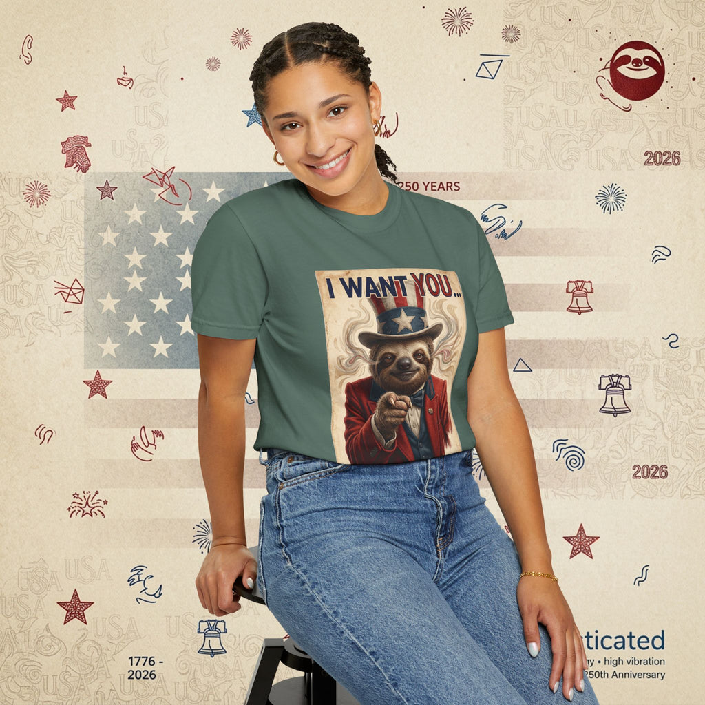 Uncle Slow — Patriotic Uncle Sam Sloth Relax Parody T-Shirt