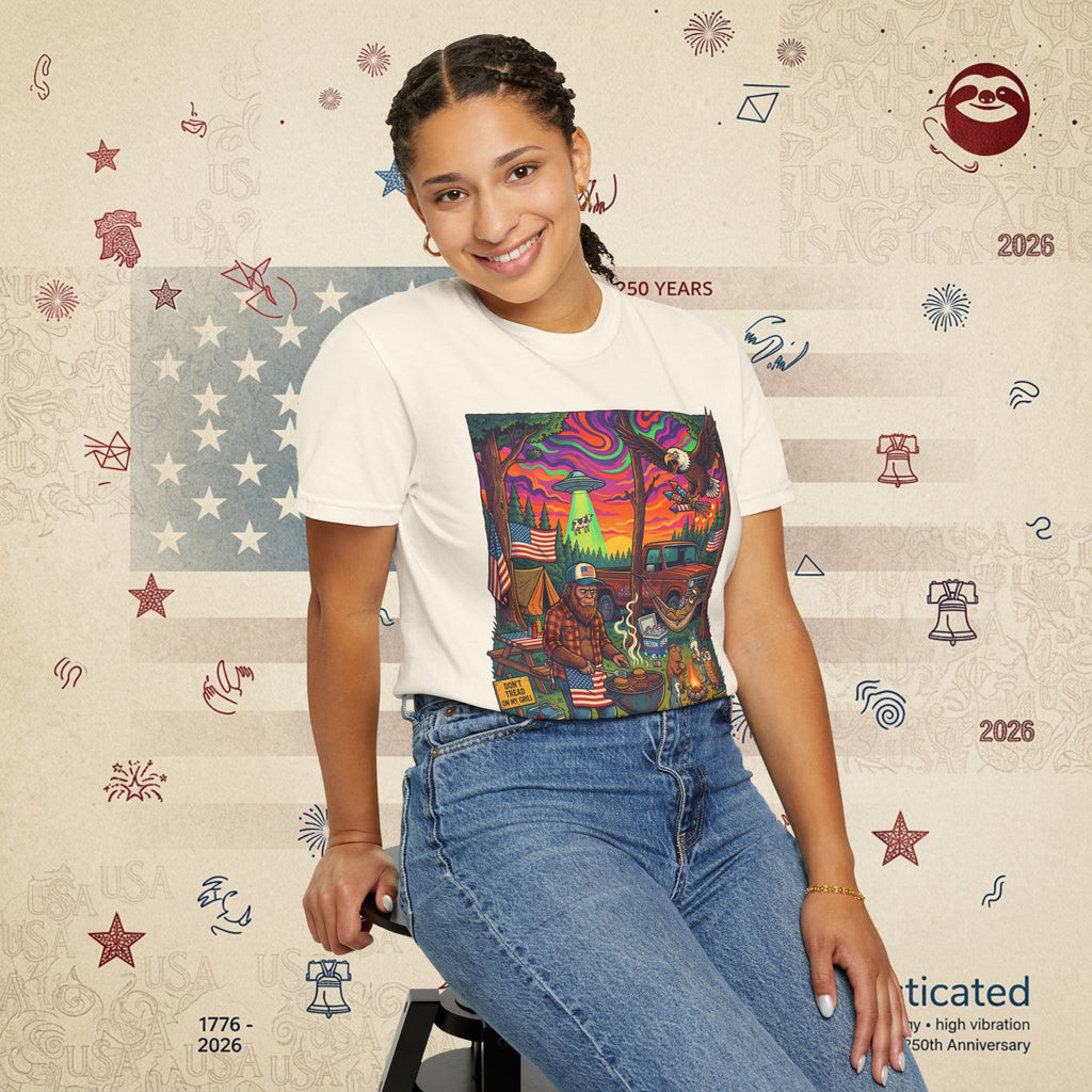 The Long Weekend — Sloth Campfire Americana T-Shirt