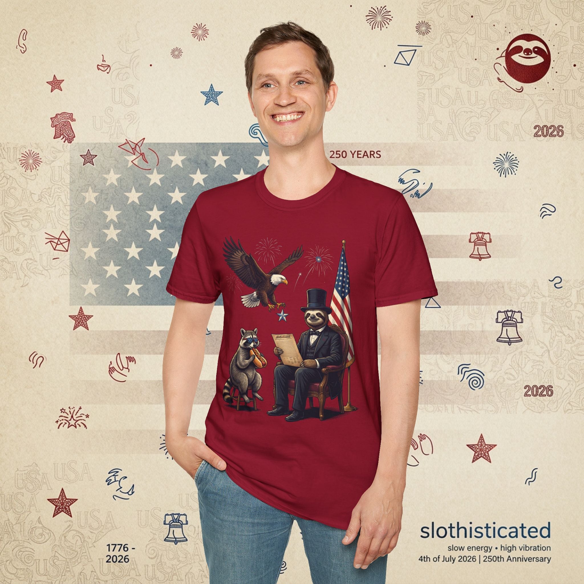 The Statesman — Lincoln-Era Sloth Portrait Tee