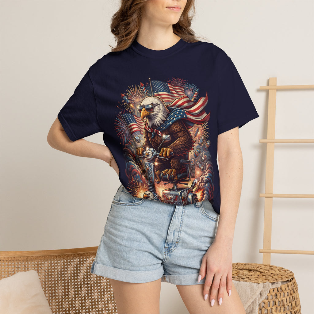 The Outrider — Patriotic Bald Eagle Motorcycle T-Shirt
