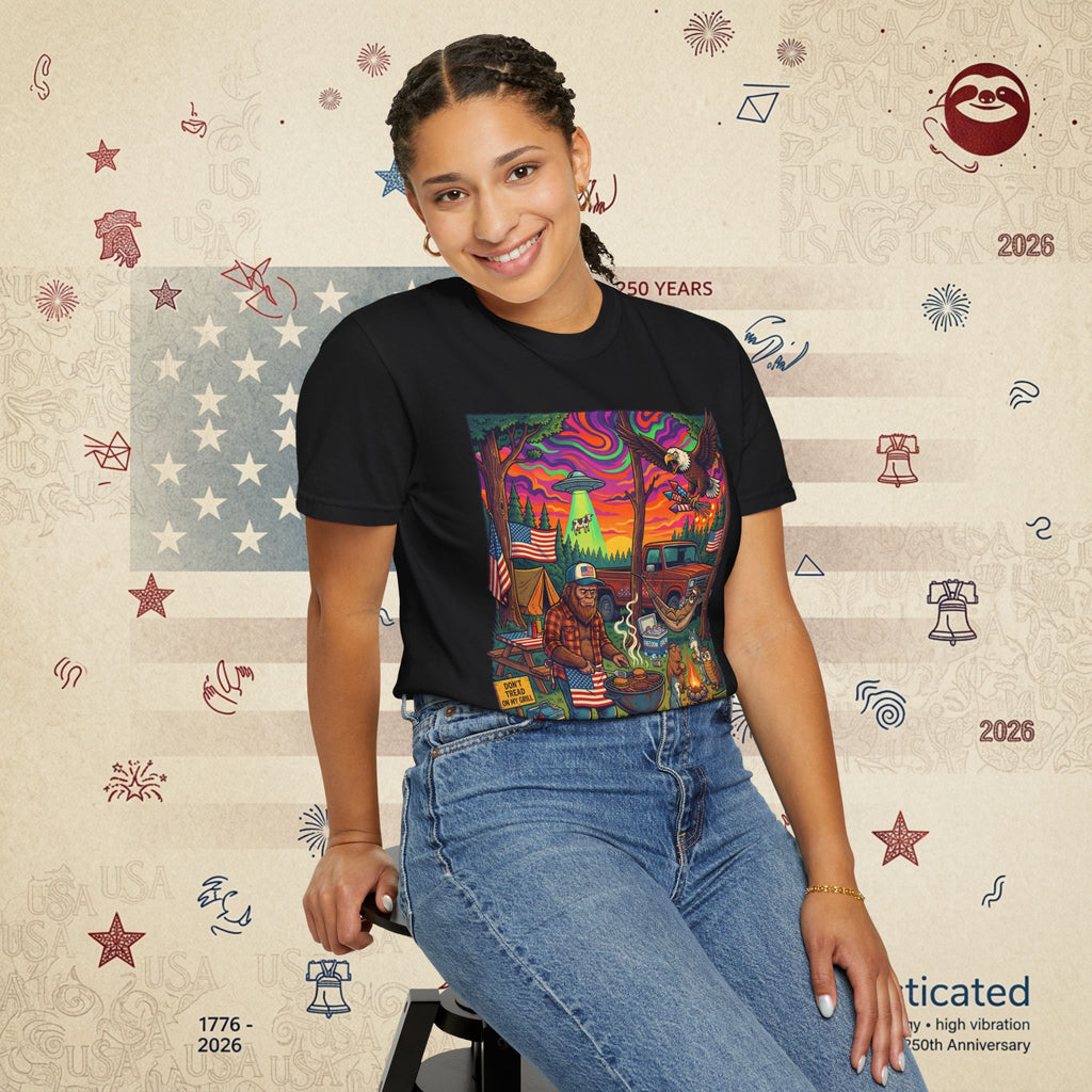 The Long Weekend — Sloth Campfire Americana T-Shirt