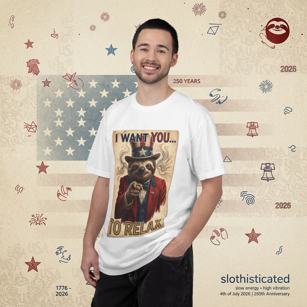 Uncle Slow — Patriotic Uncle Sam Sloth Relax Parody T-Shirt