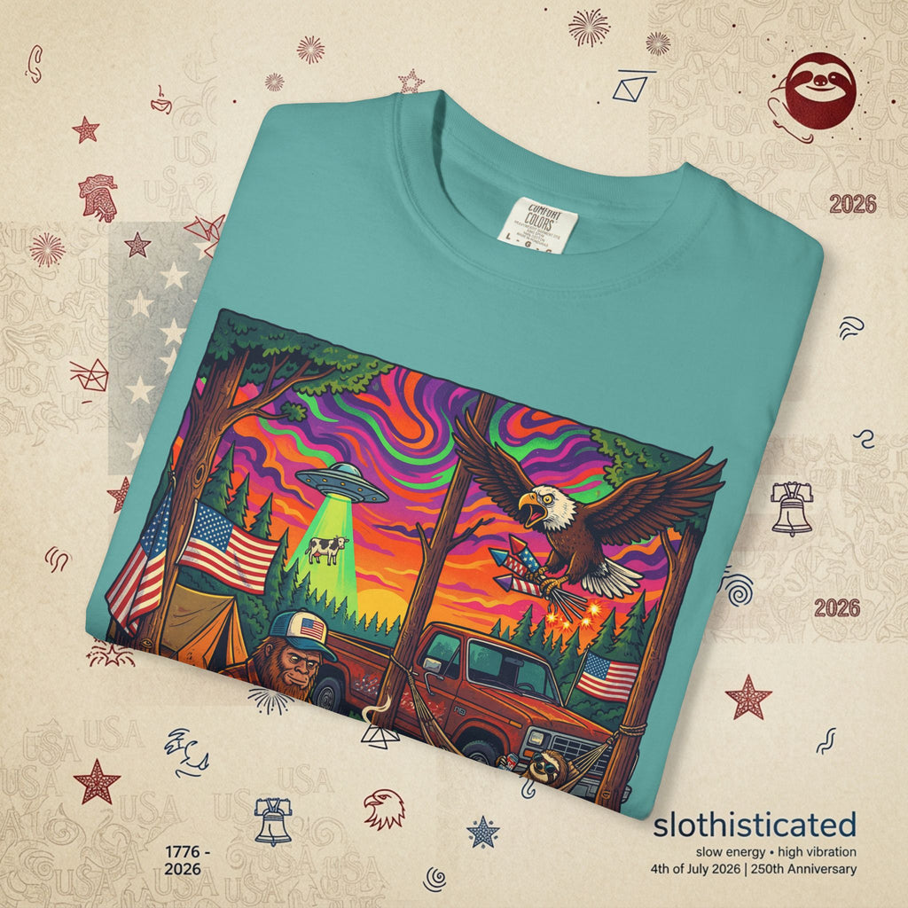 The Long Weekend — Sloth Campfire Americana T-Shirt